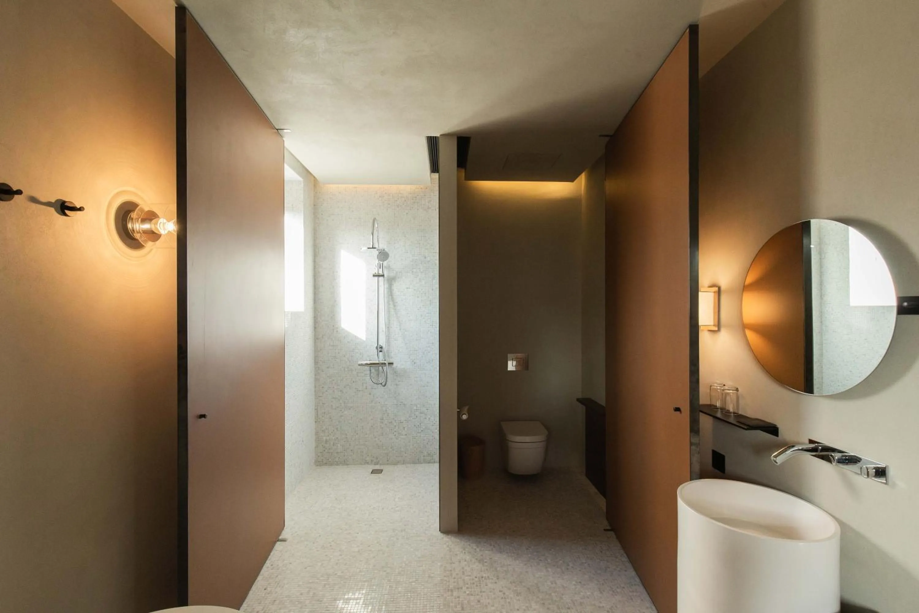 Toilet in Sansa Village Boutique Hotel at Mutianyu Great Wall Adjoin to Mutianyu Great Wall - Room with the View of Great Wall - Jacuzzi with the View of Great Wall - Vehicle Shuttle Service - International Catering - SPA& Nail Beauty Facilities