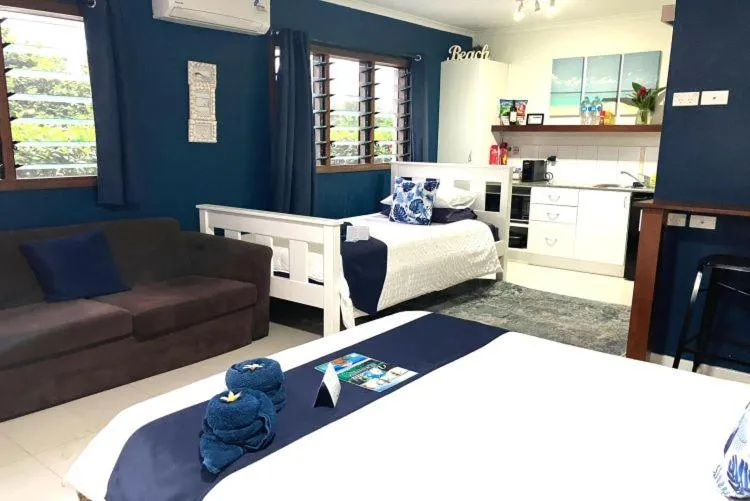 Bed in Vanuatu Beachfront Apartments