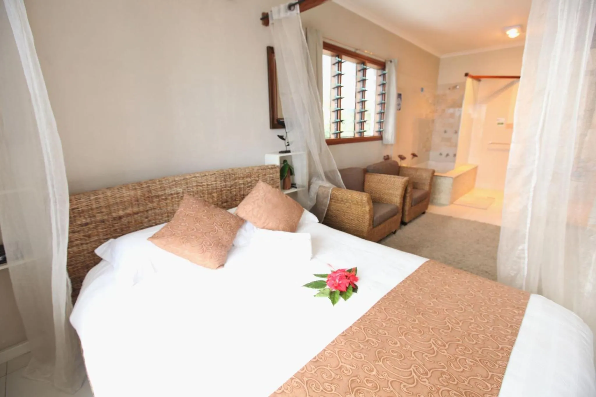 Bed in Vanuatu Beachfront Apartments