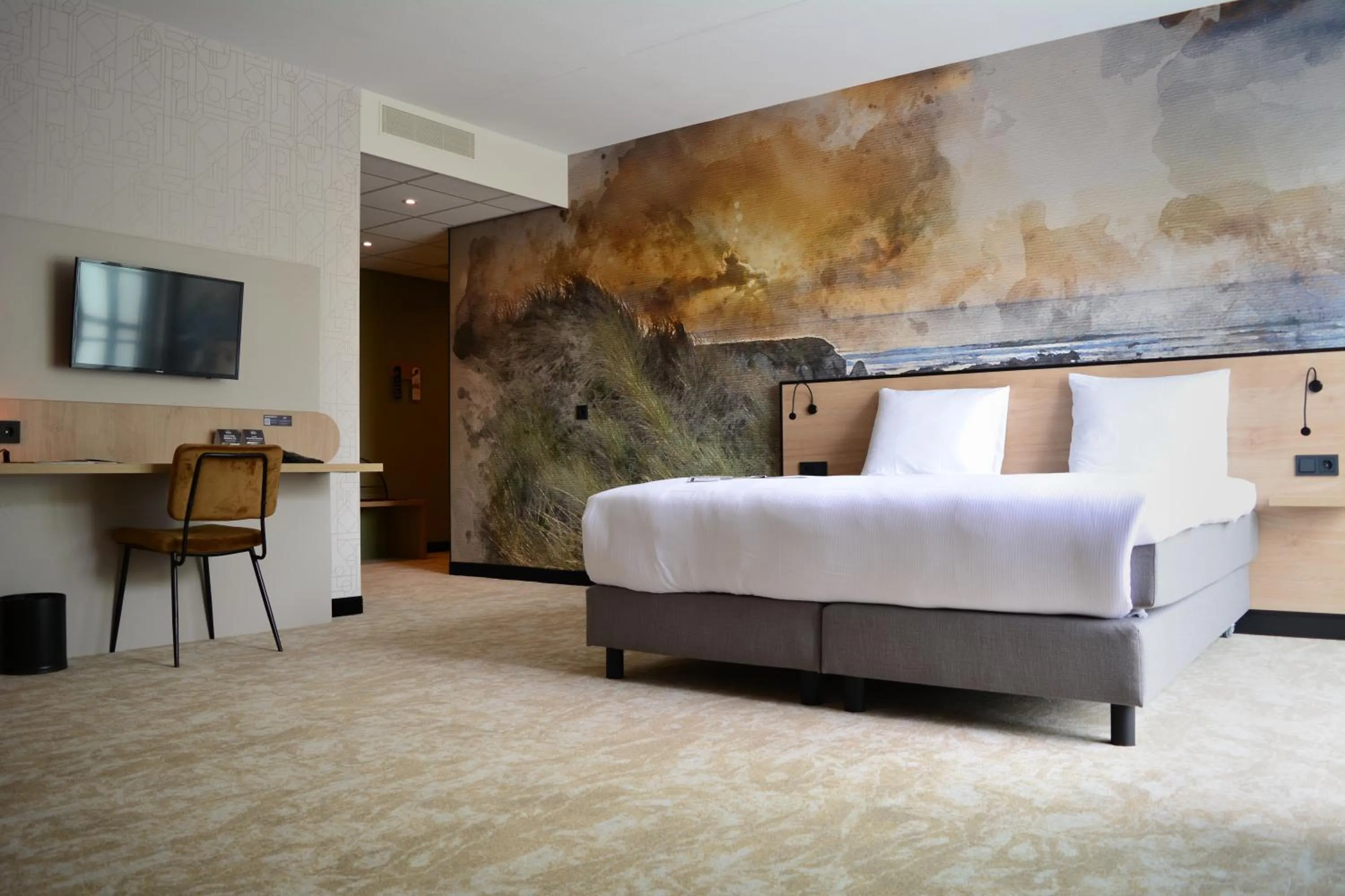 Bedroom, Bed in Fletcher Strandhotel Haamstede