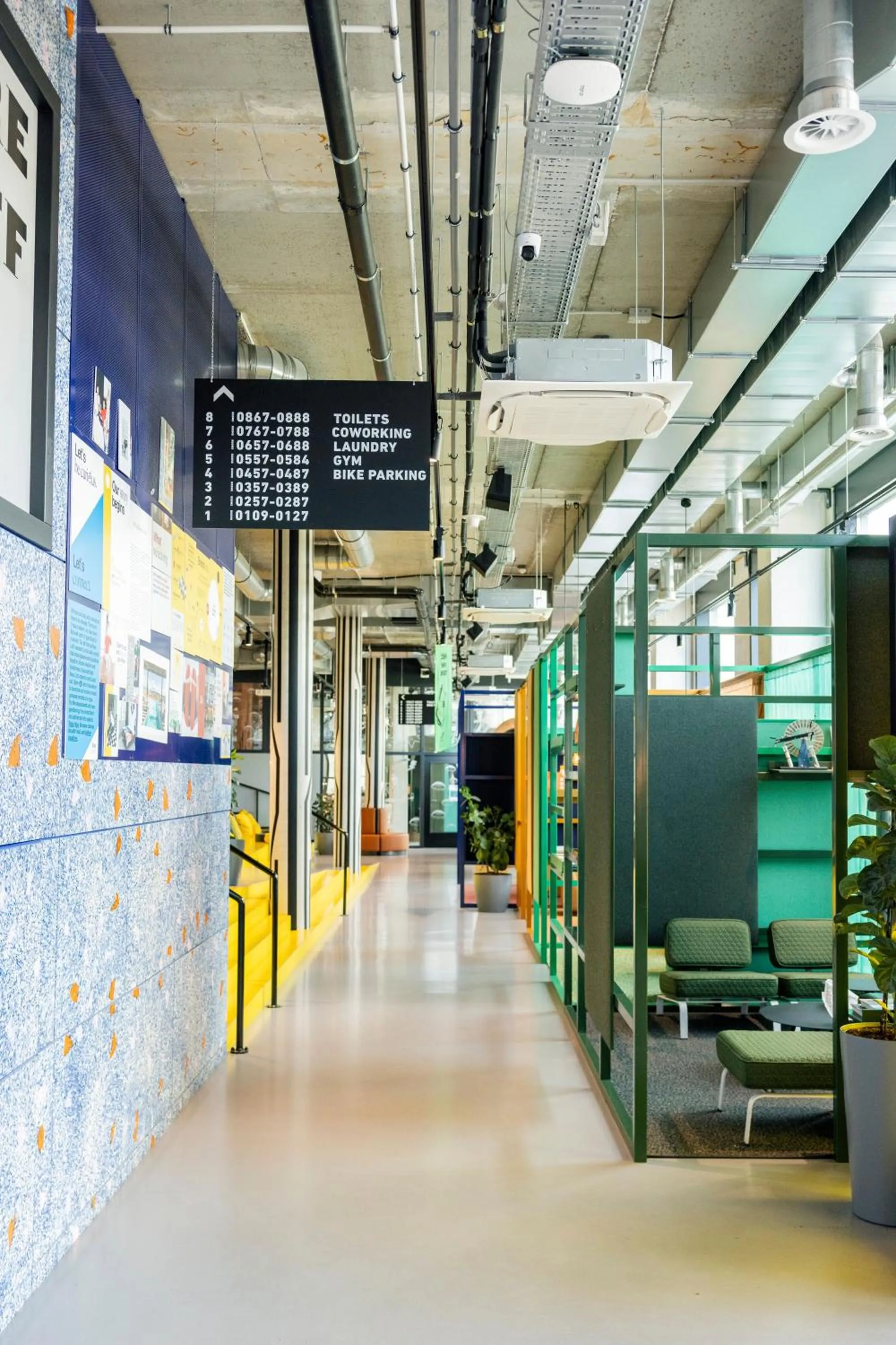 Seating area in The Social Hub Delft