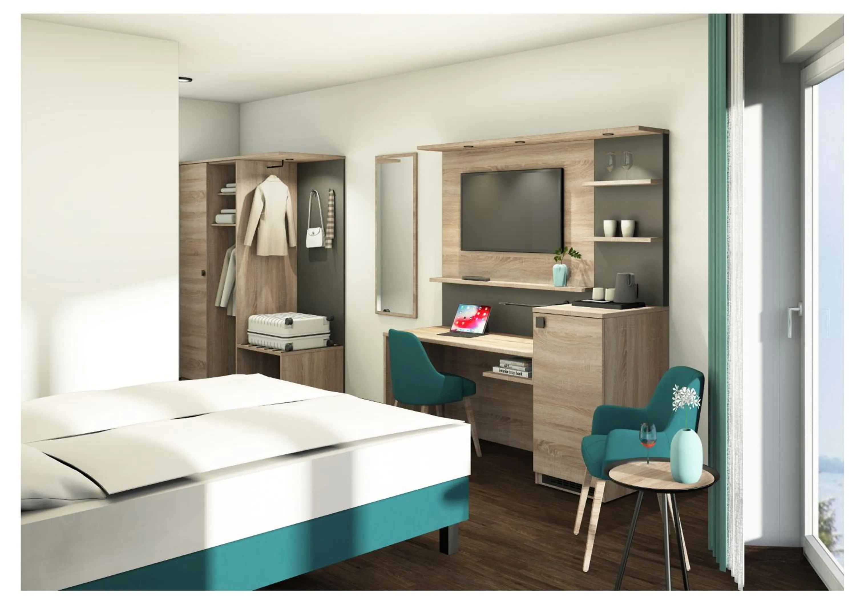 Photo of the whole room, Bed in Hotel Rheinpark Rees