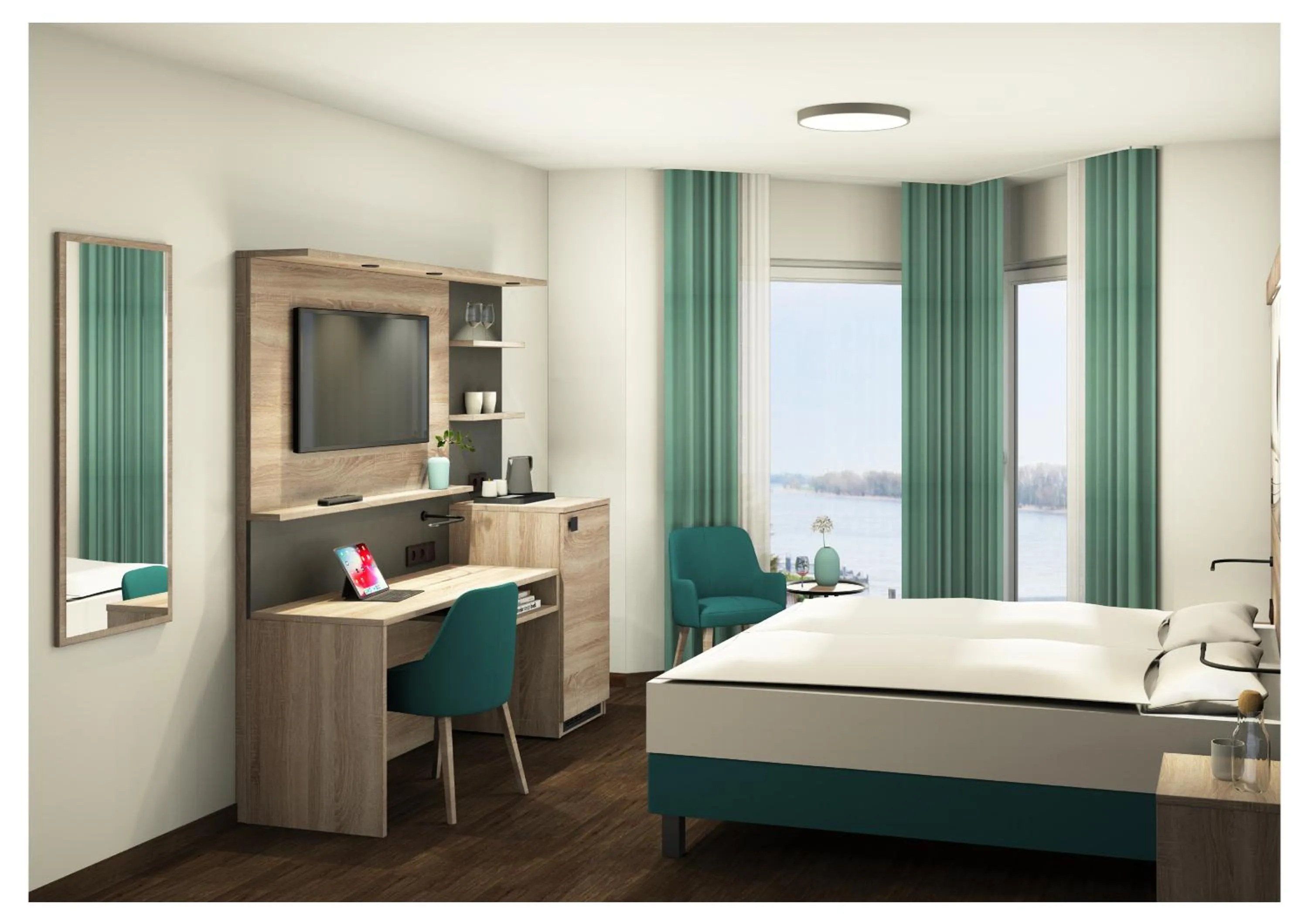 Bedroom, Bed in Hotel Rheinpark Rees