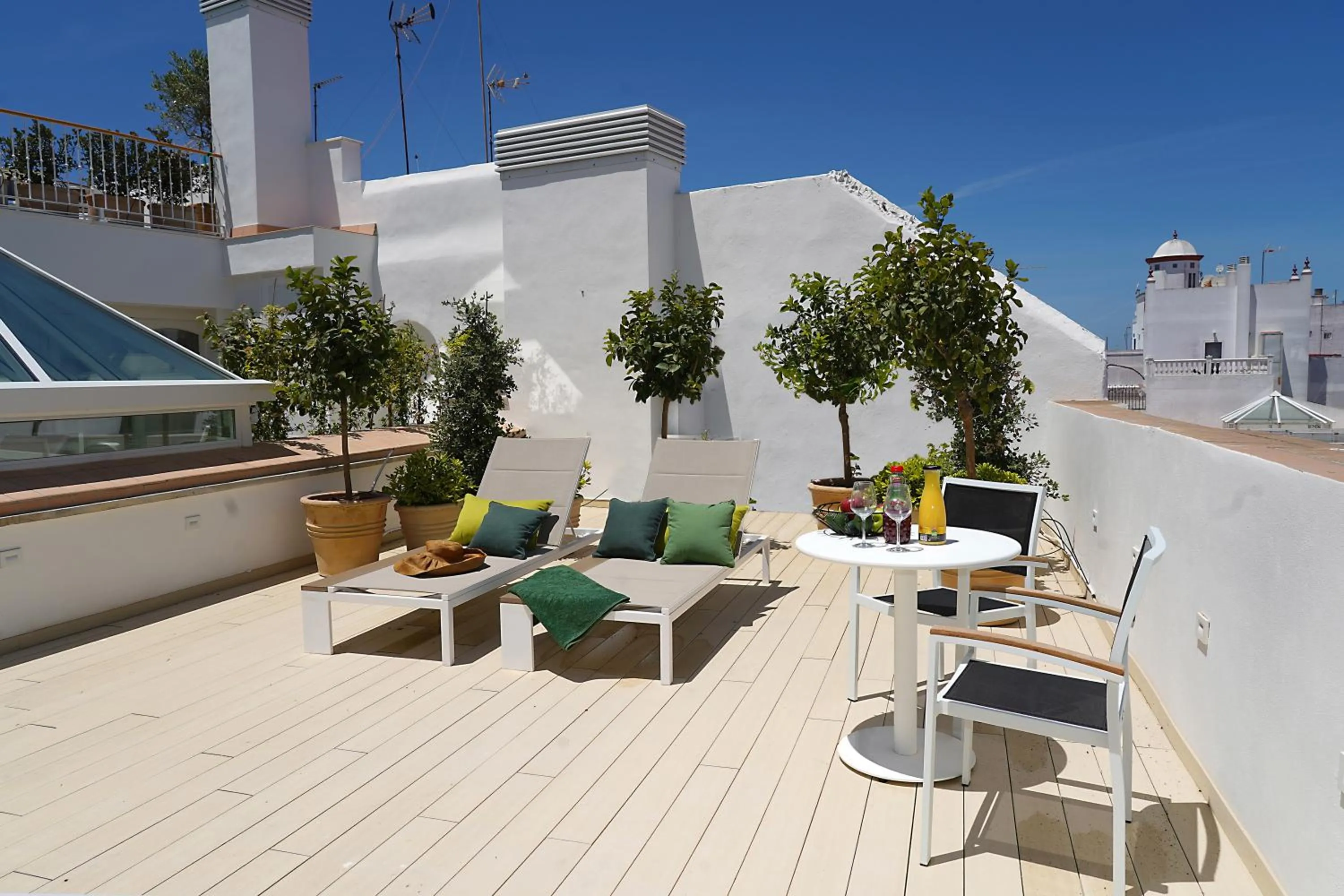 Balcony/Terrace in Plaza Mina Suites - Adults Recommended by Luxury Suites Cadiz