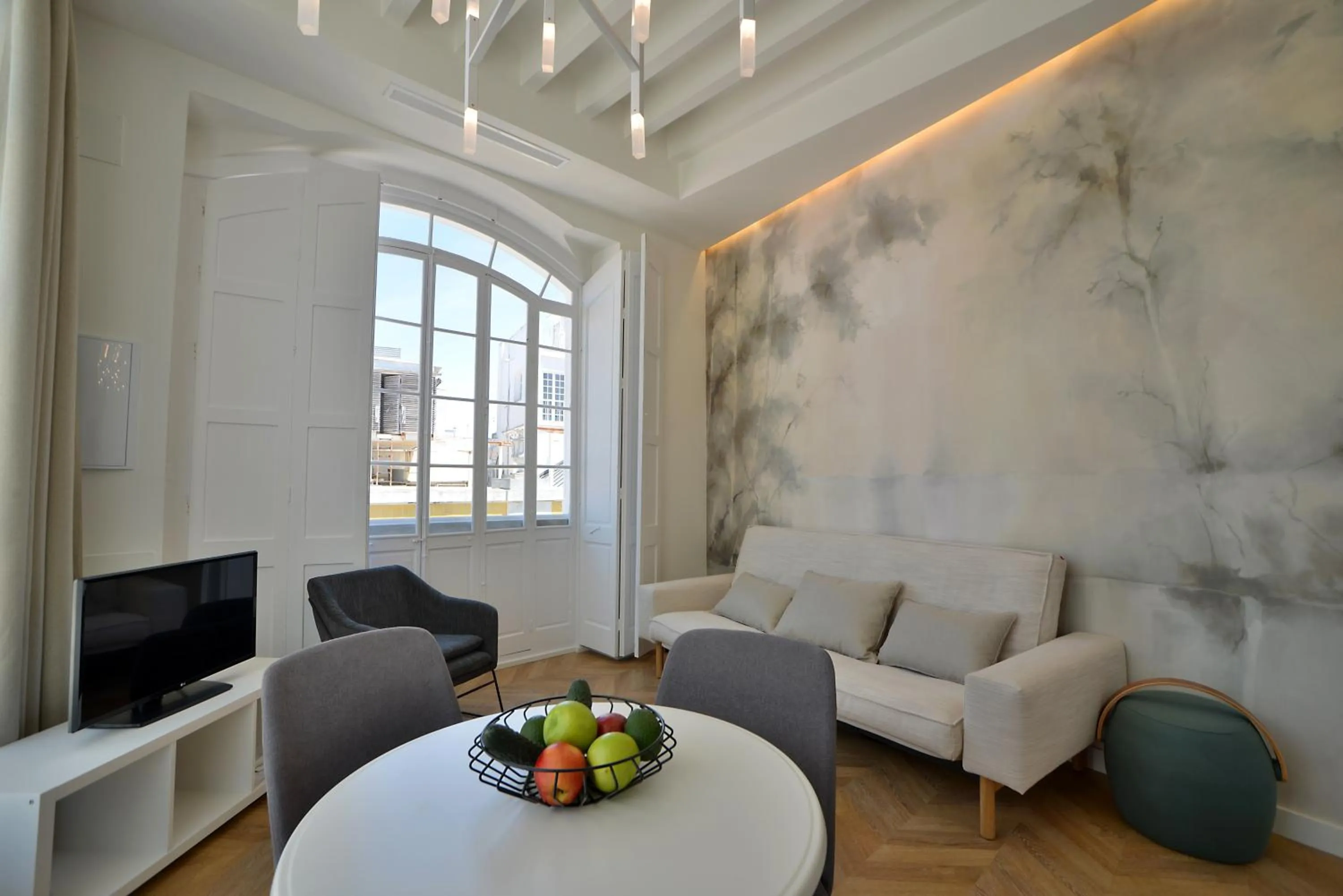 Living room in Plaza Mina Suites - Adults Recommended by Luxury Suites Cadiz