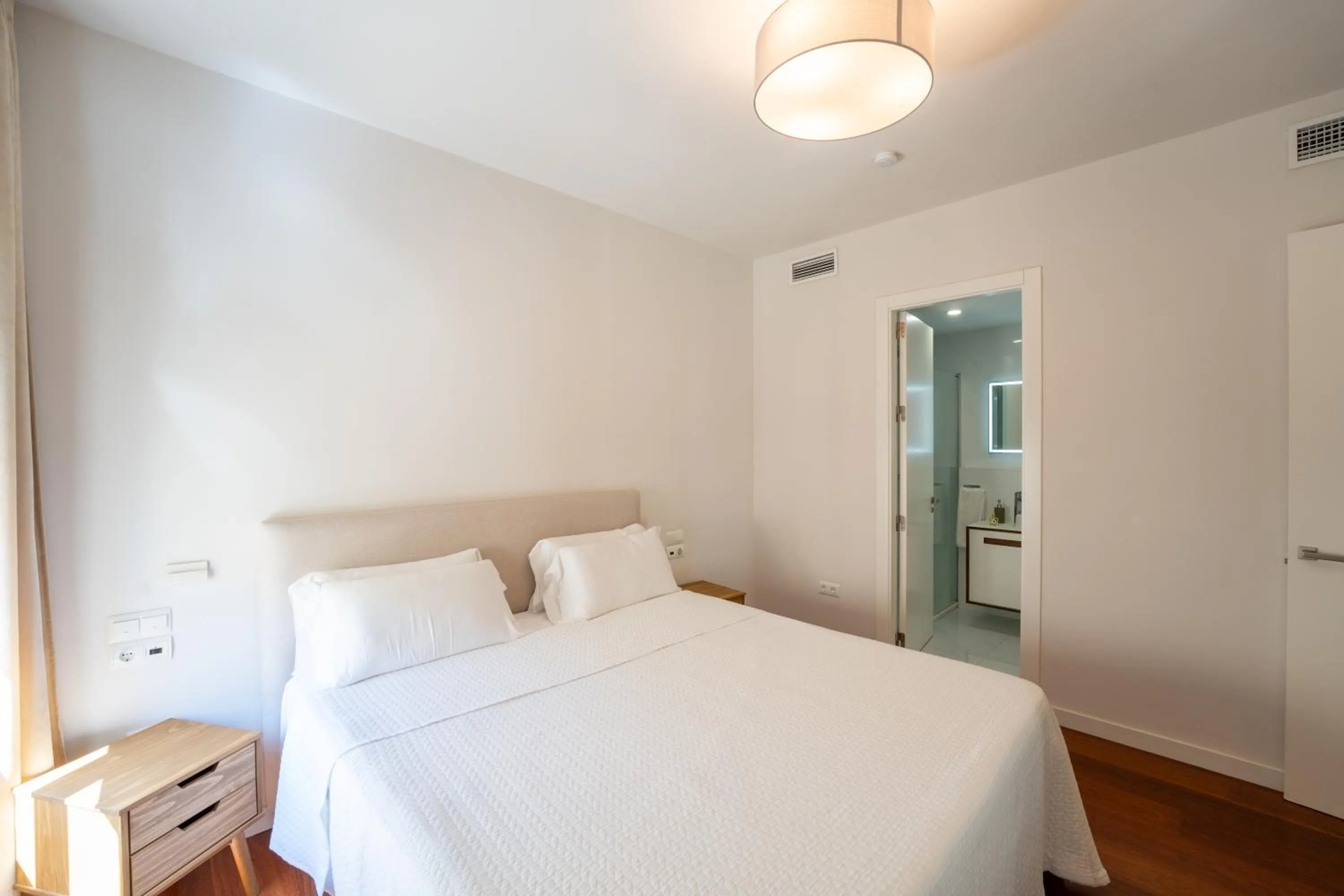 Bedroom, Bed in Plaza Mina Suites - Adults Recommended by Luxury Suites Cadiz