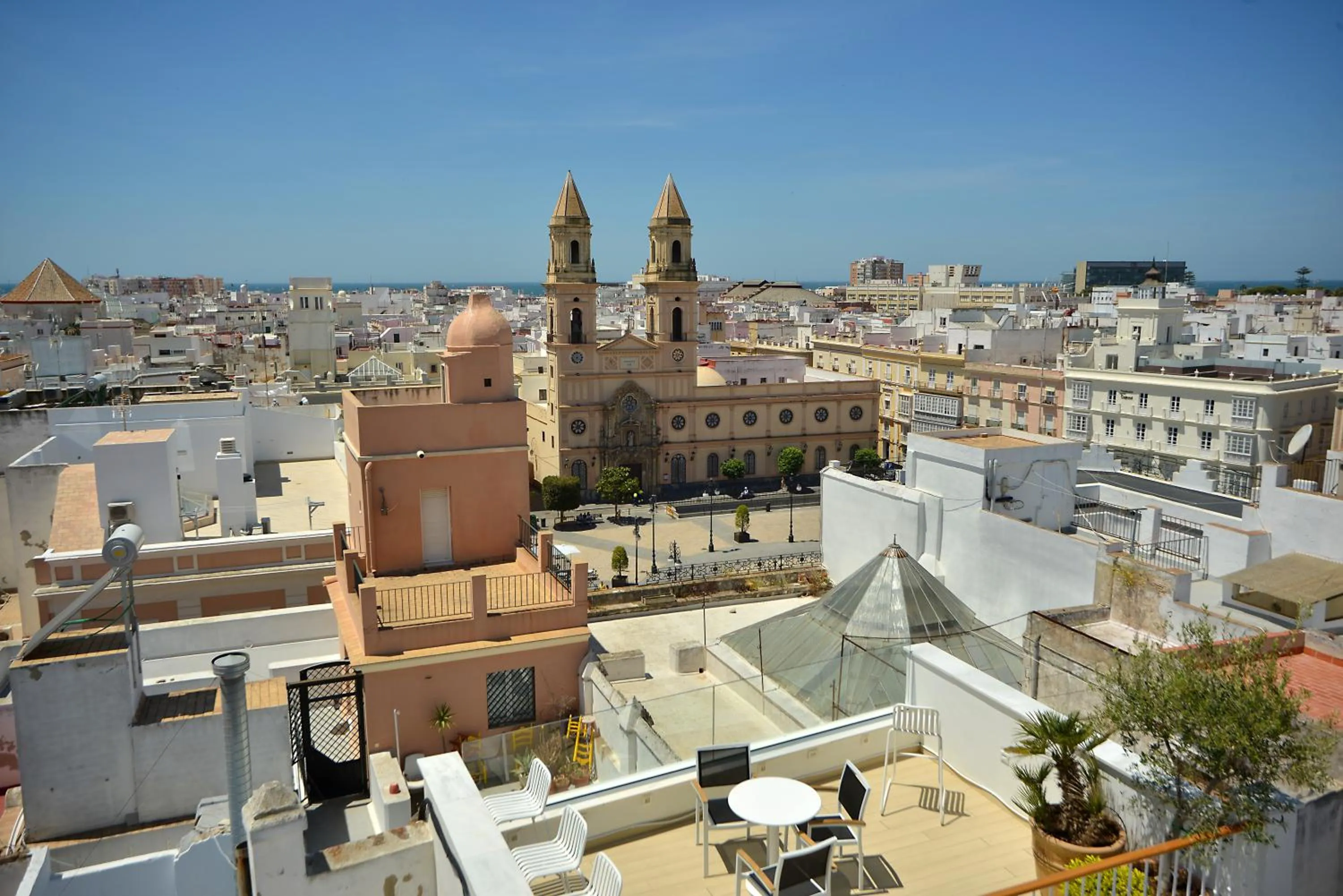 Balcony/Terrace in Plaza Mina Suites - Adults Recommended by Luxury Suites Cadiz