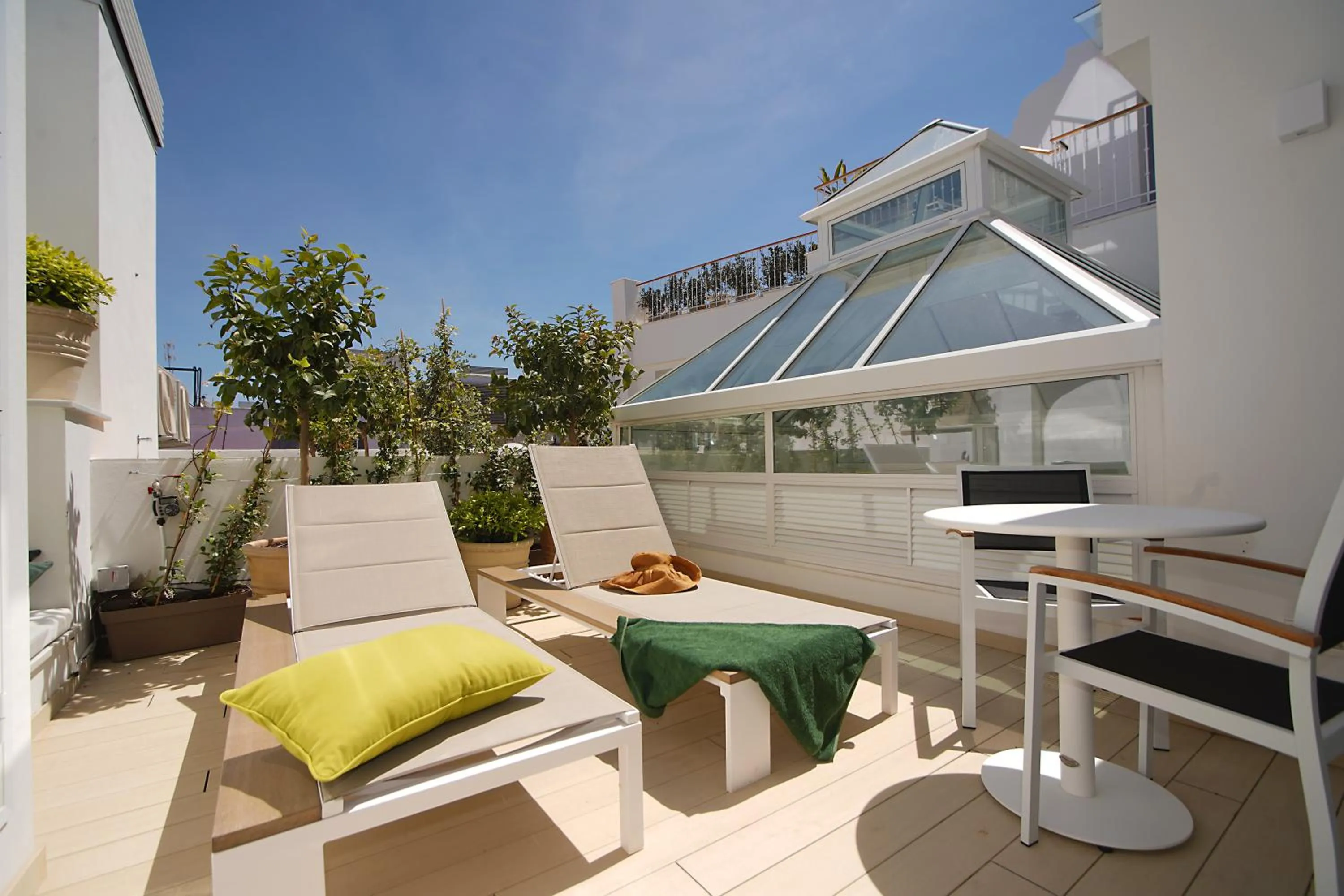 Balcony/Terrace in Plaza Mina Suites - Adults Recommended by Luxury Suites Cadiz