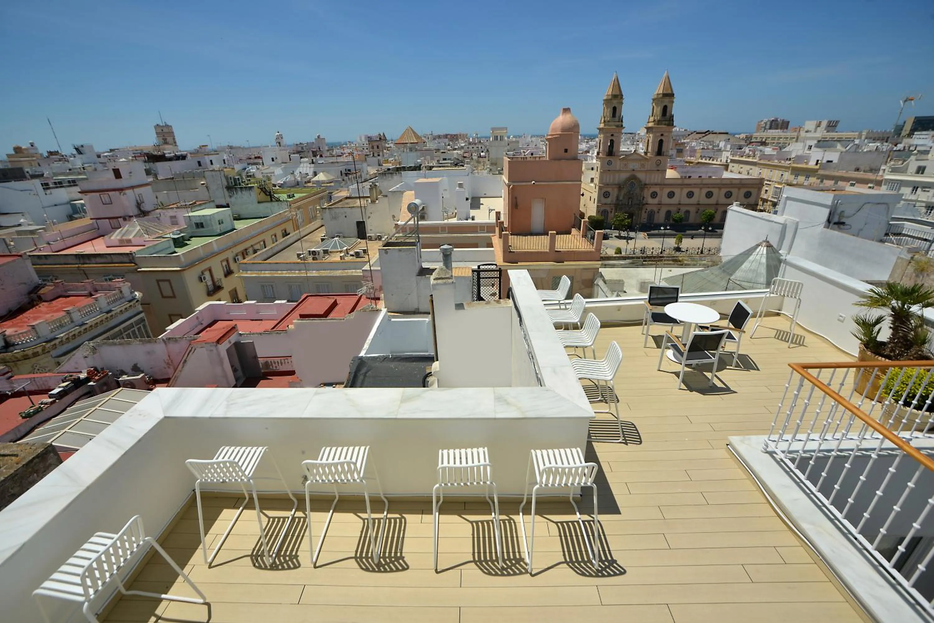 Balcony/Terrace in Plaza Mina Suites - Adults Recommended by Luxury Suites Cadiz