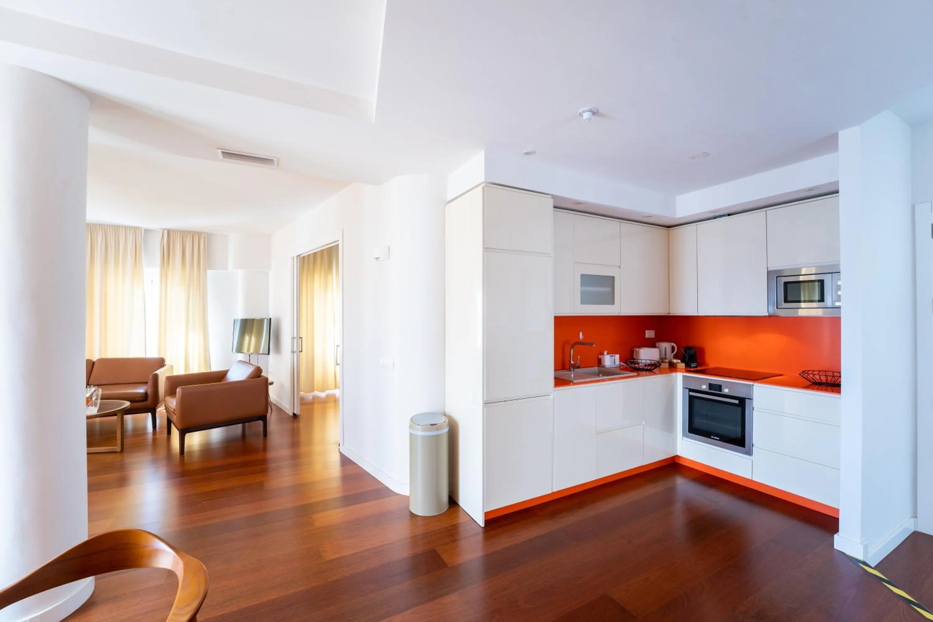 kitchen in Plaza Mina Suites - Adults Recommended by Luxury Suites Cadiz