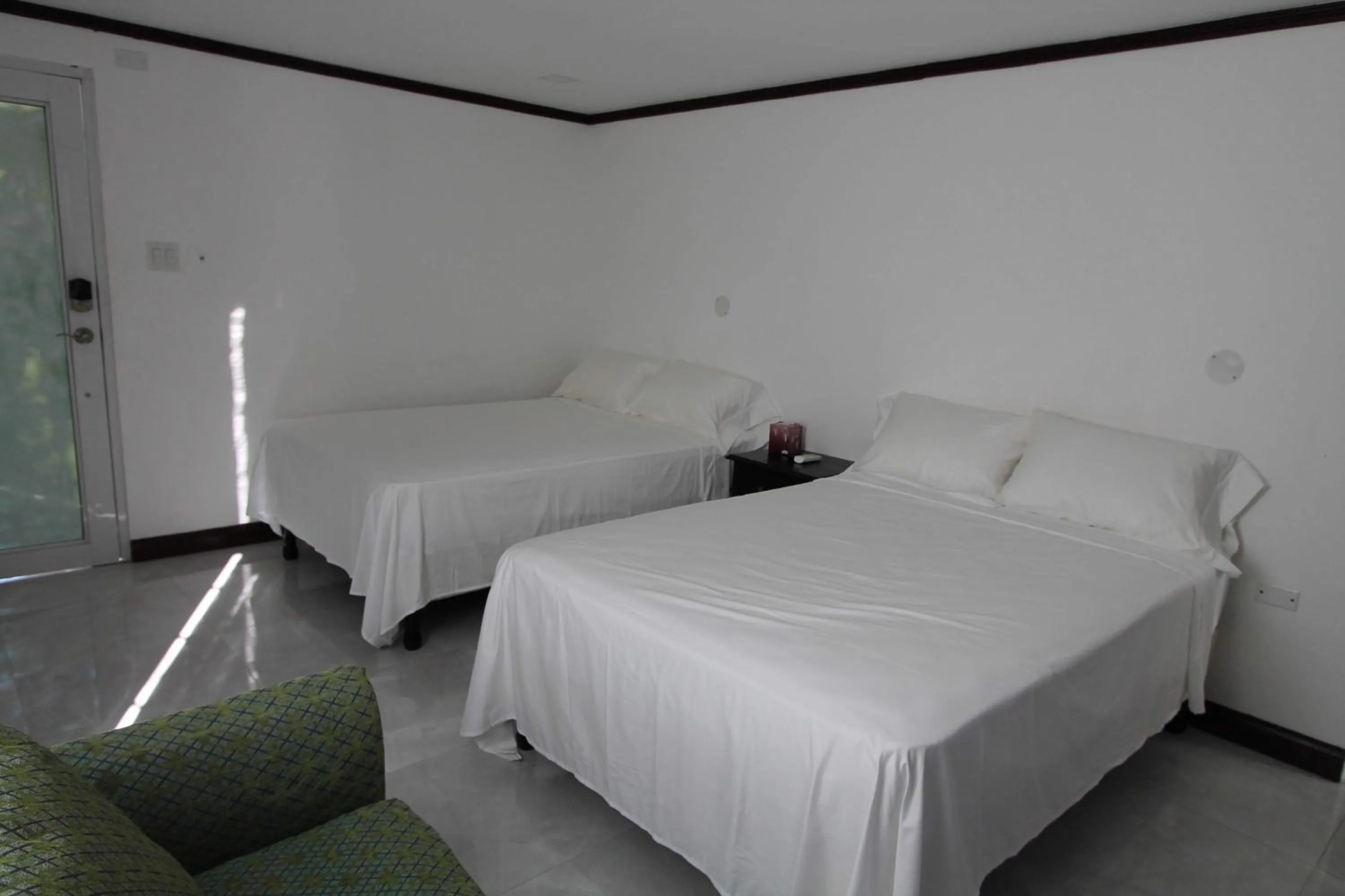 Bedroom, Bed in Sand and Blue Seas