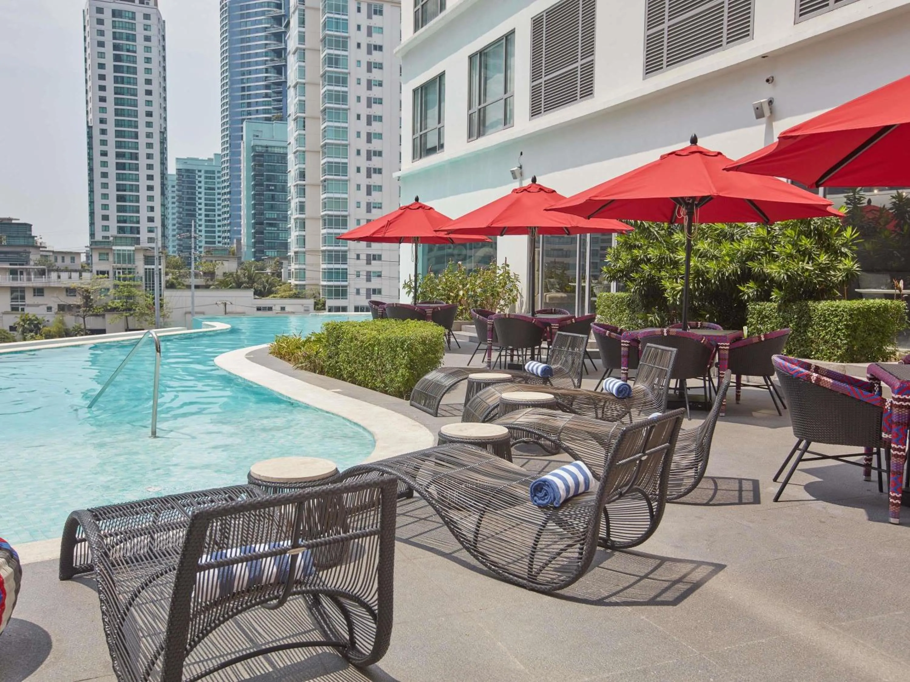 Pool view in Novotel Suites Manila at Acqua