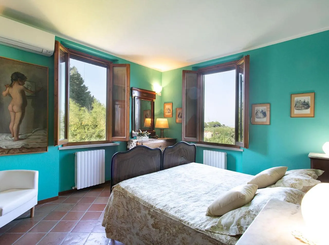 View (from property/room), Bed in Villa Santa Chiara