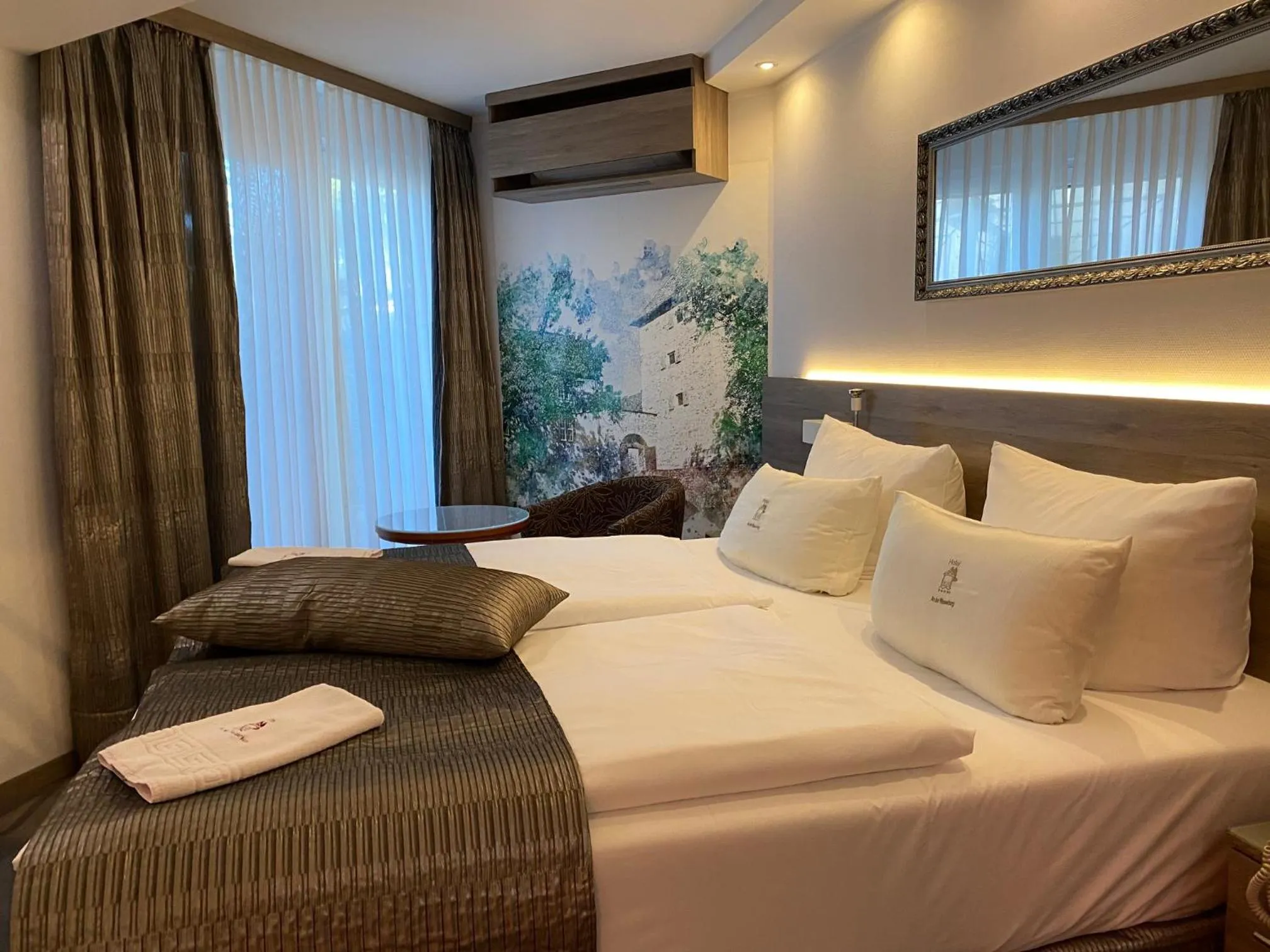 Bed in Hotel An der Wasserburg