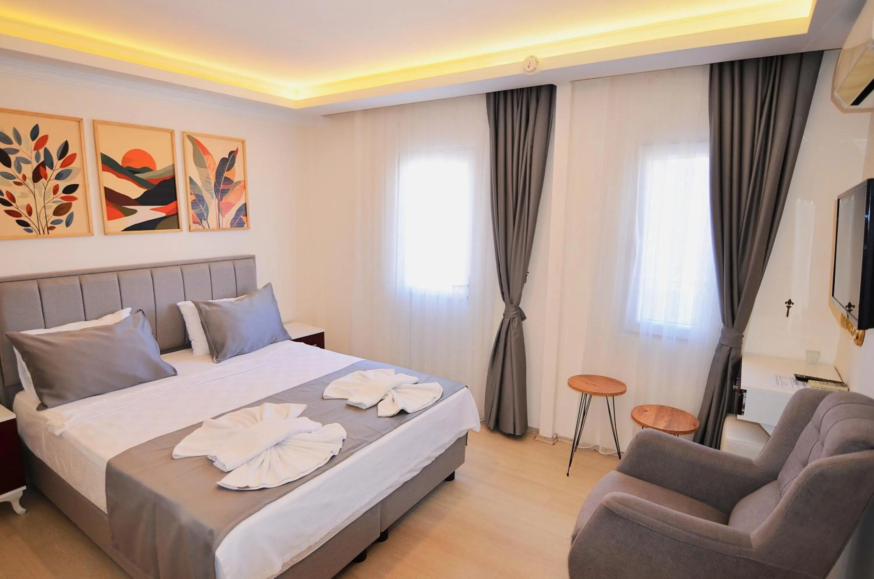 Bed in Mykonut Apart Hotel