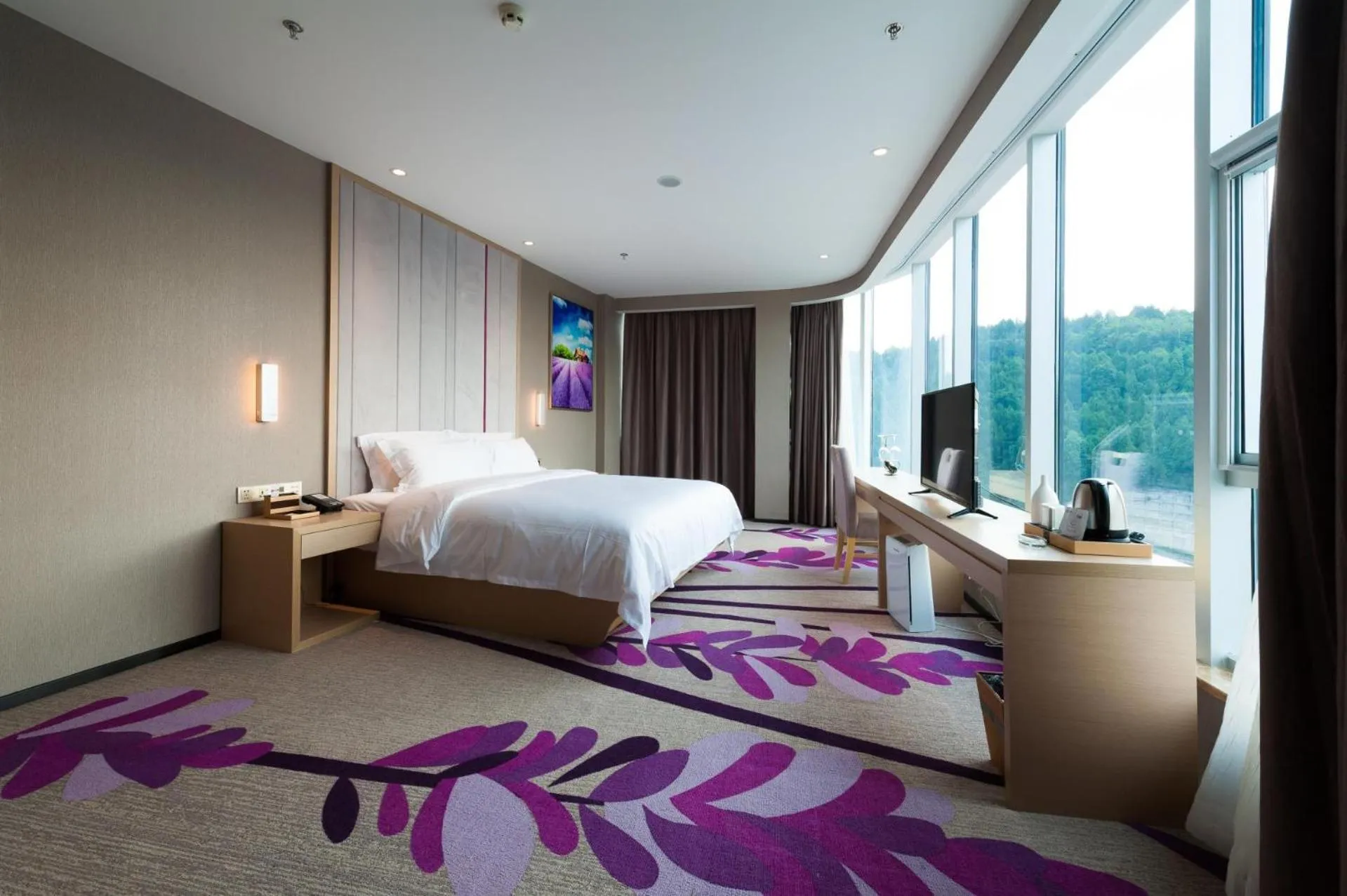 Bed in Lavande Hotel Langzhong Railway Station And International Trade City