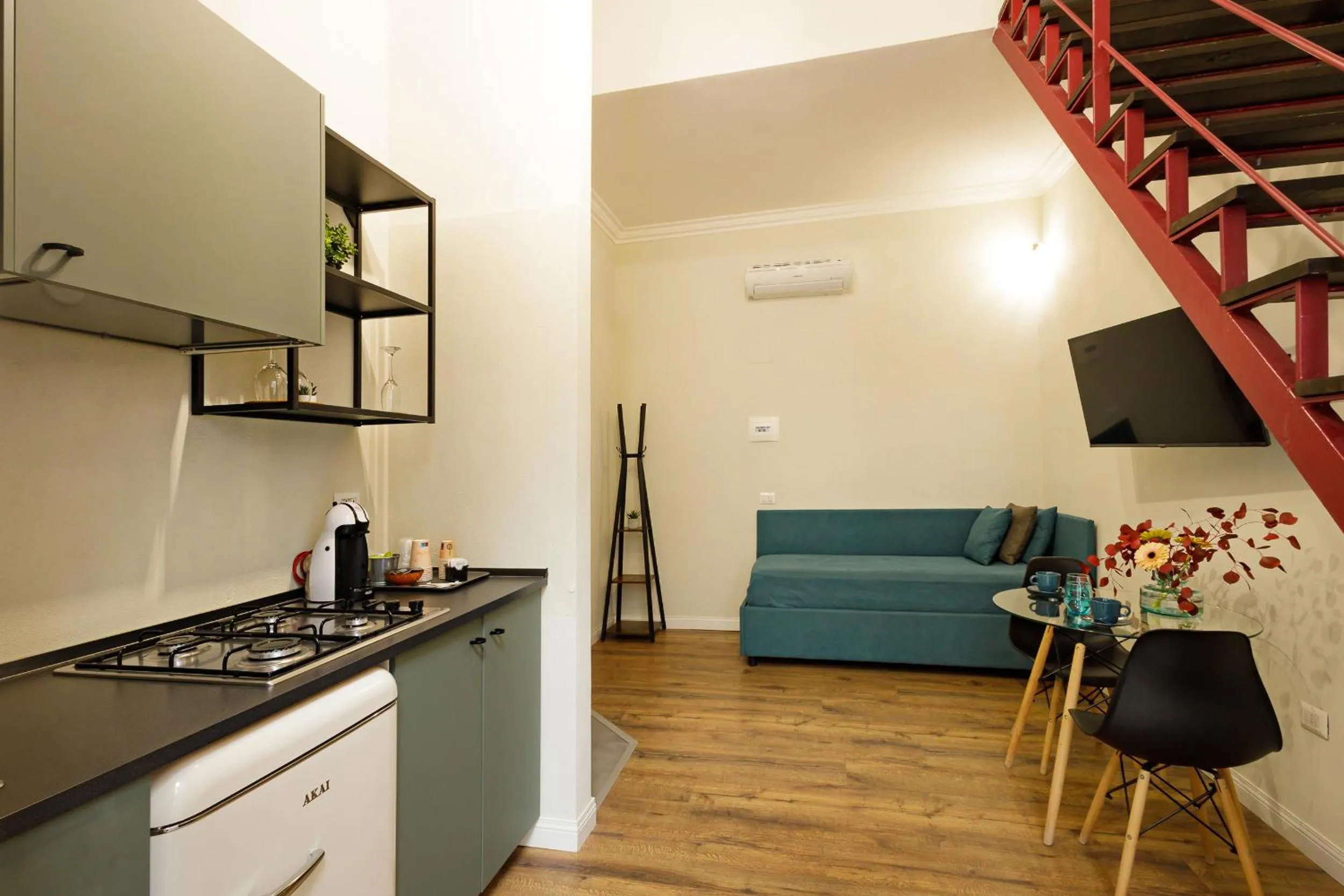 Seating area in Palà Suites