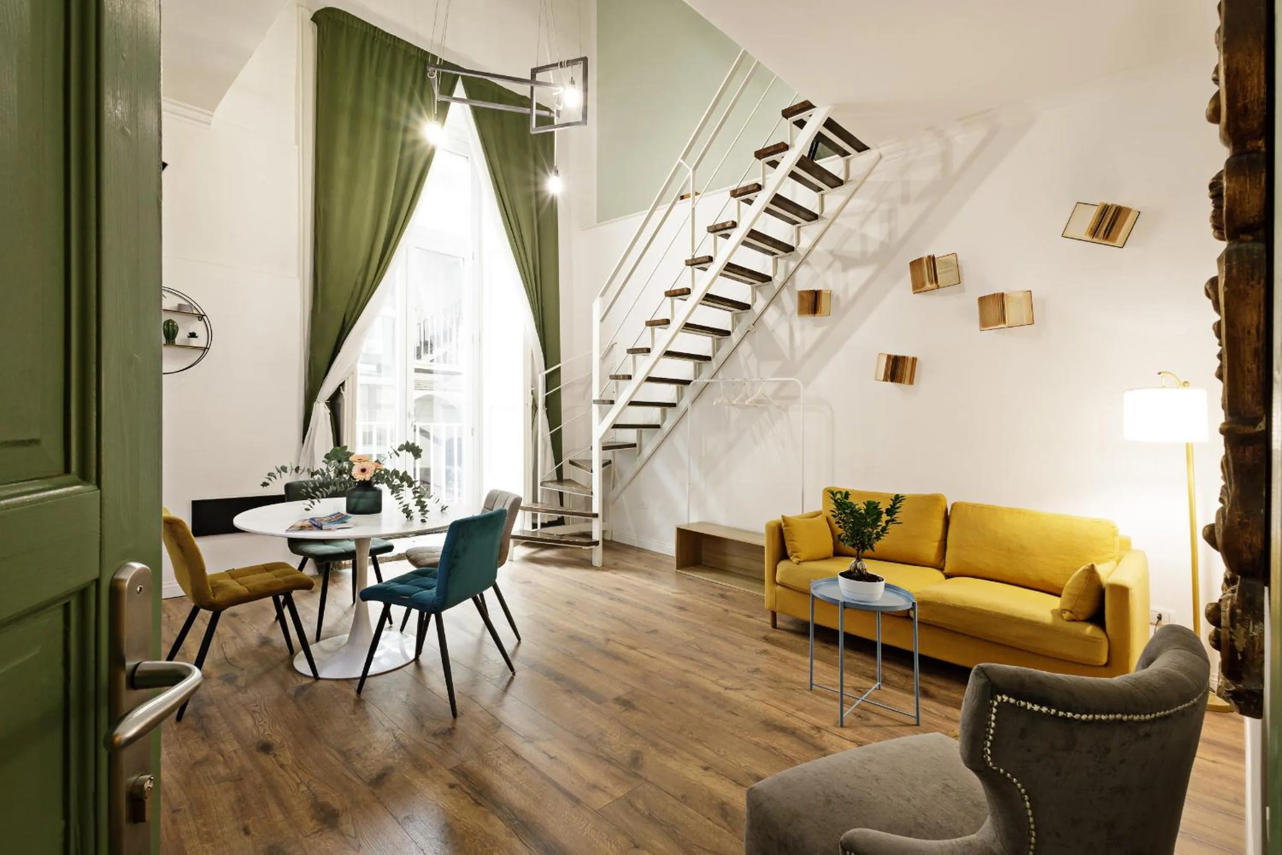 Seating area in Palà Suites