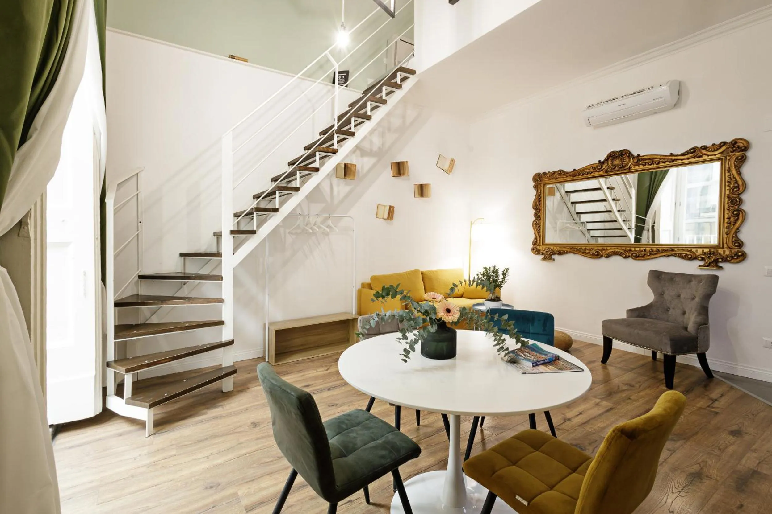 Seating area in Palà Suites