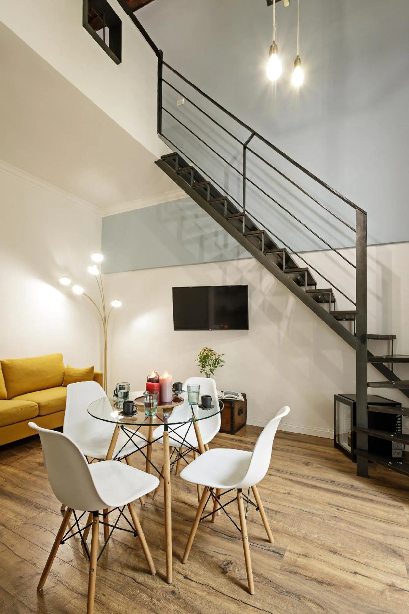 Seating area in Palà Suites