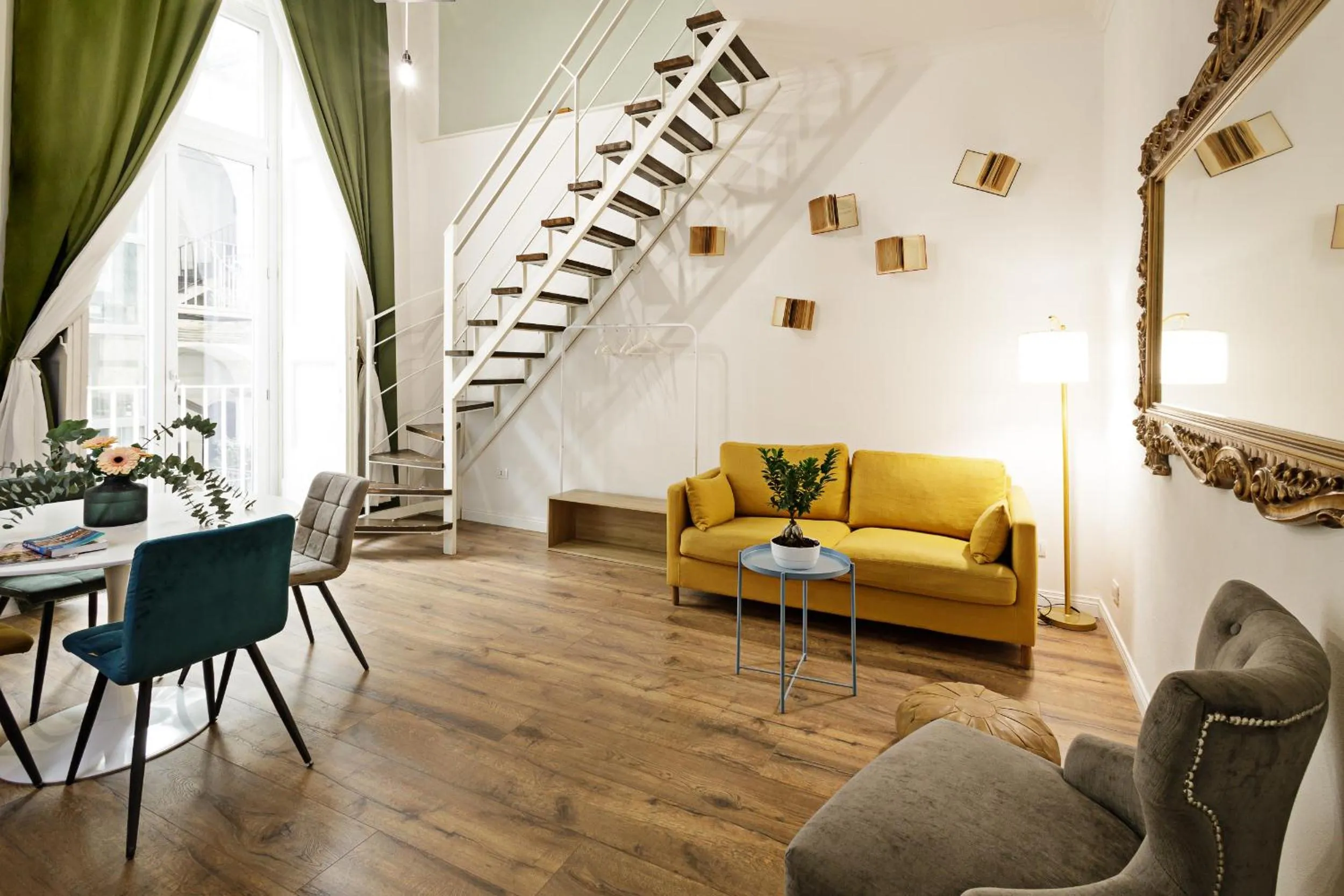 Seating area in Palà Suites