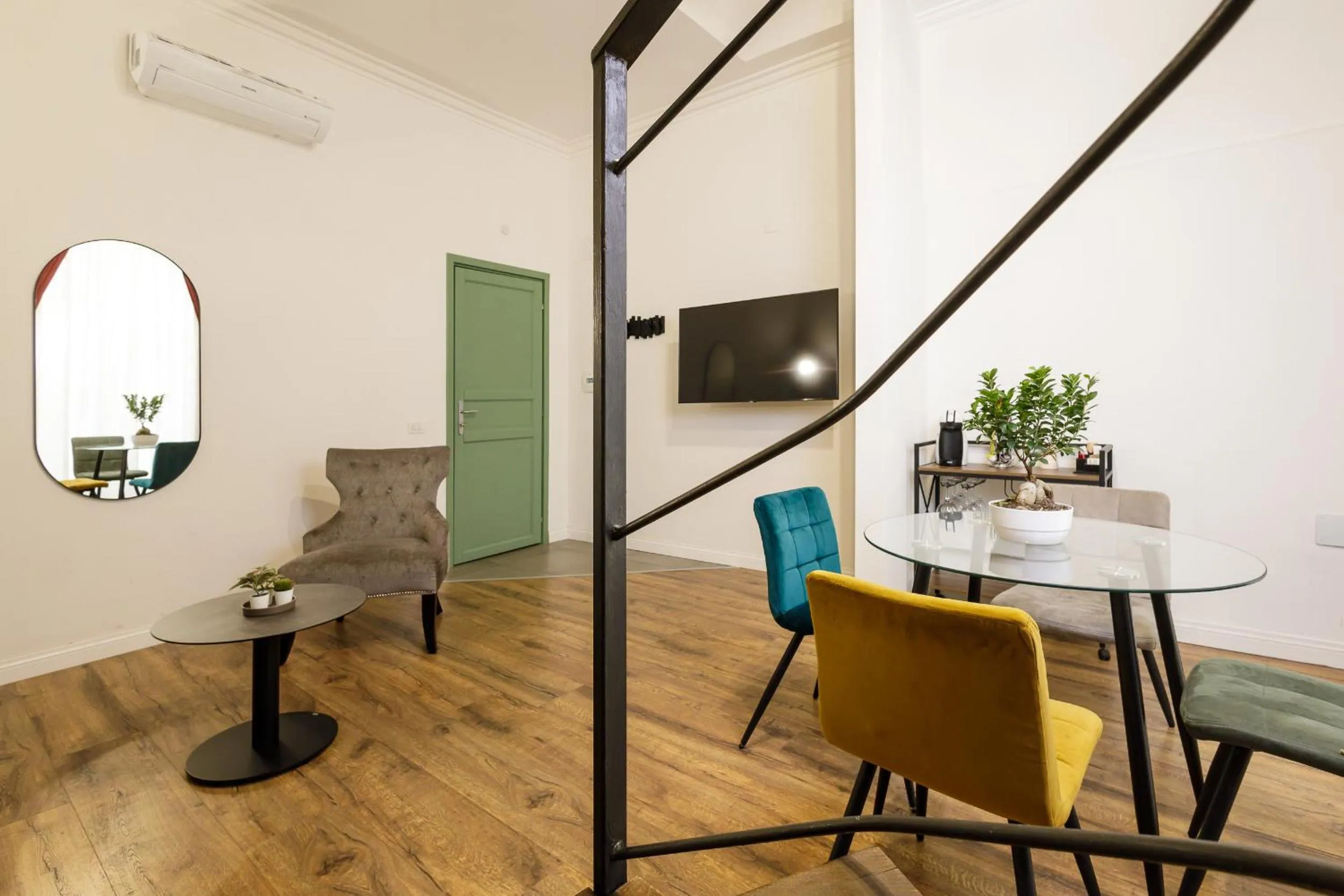 Seating area in Palà Suites