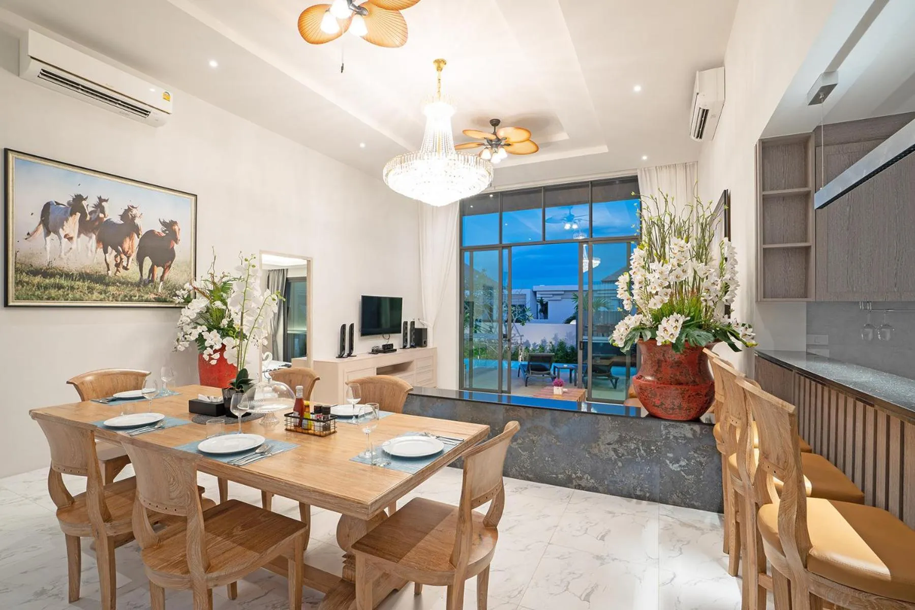 Living room in Gold Chariot Pool Villa, Phuket - SHA Plus Certified