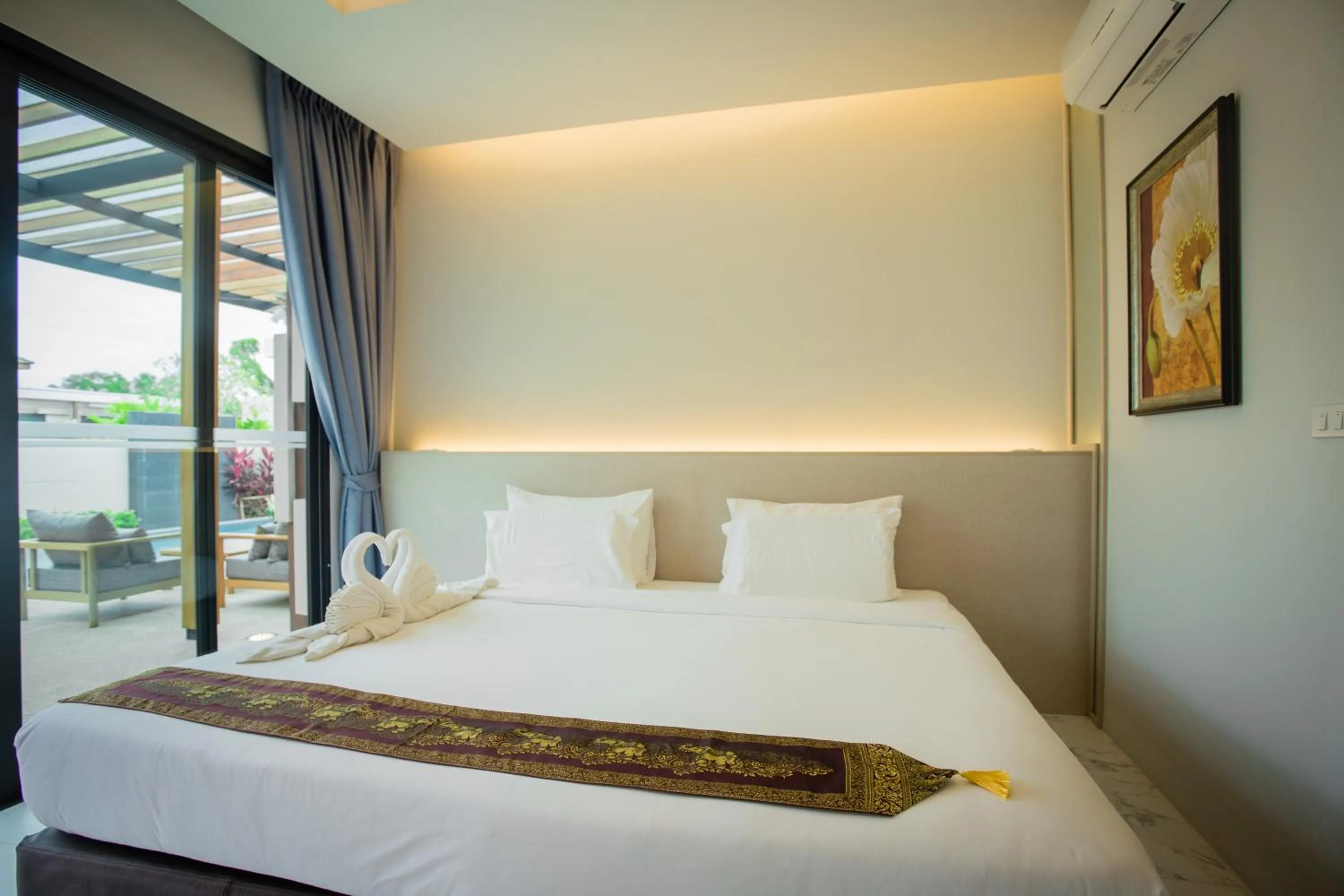 Bed in Gold Chariot Pool Villa, Phuket - SHA Plus Certified