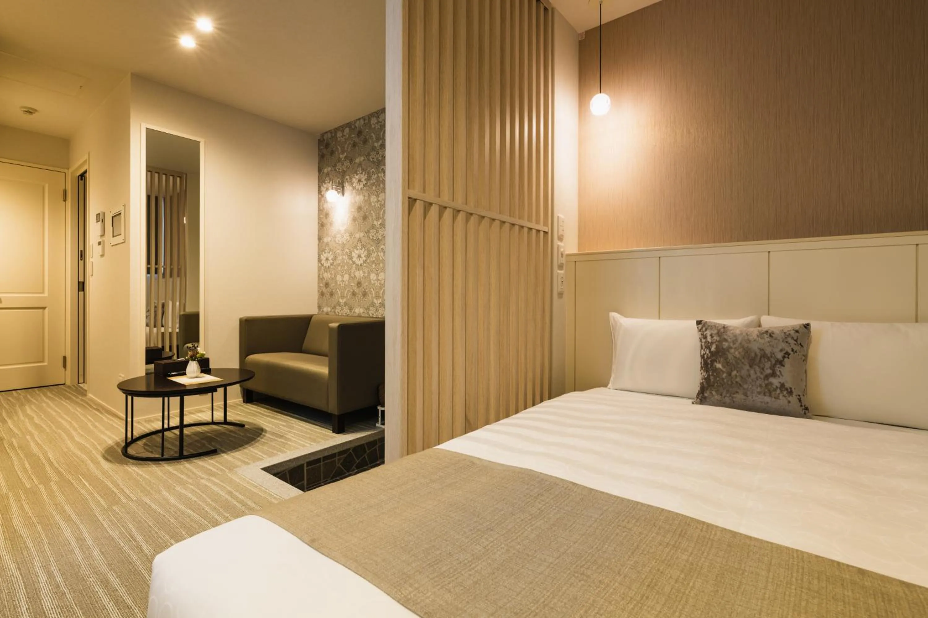 Photo of the whole room, Bed in GRAND BASE Yakuin Odori