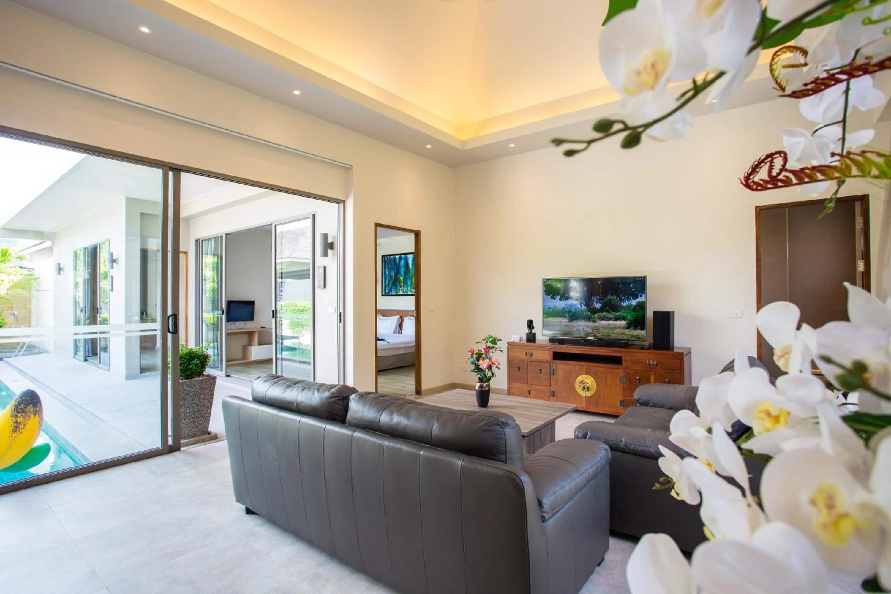 Living room in Yipmunta Pool Villa - SHA Plus Certified