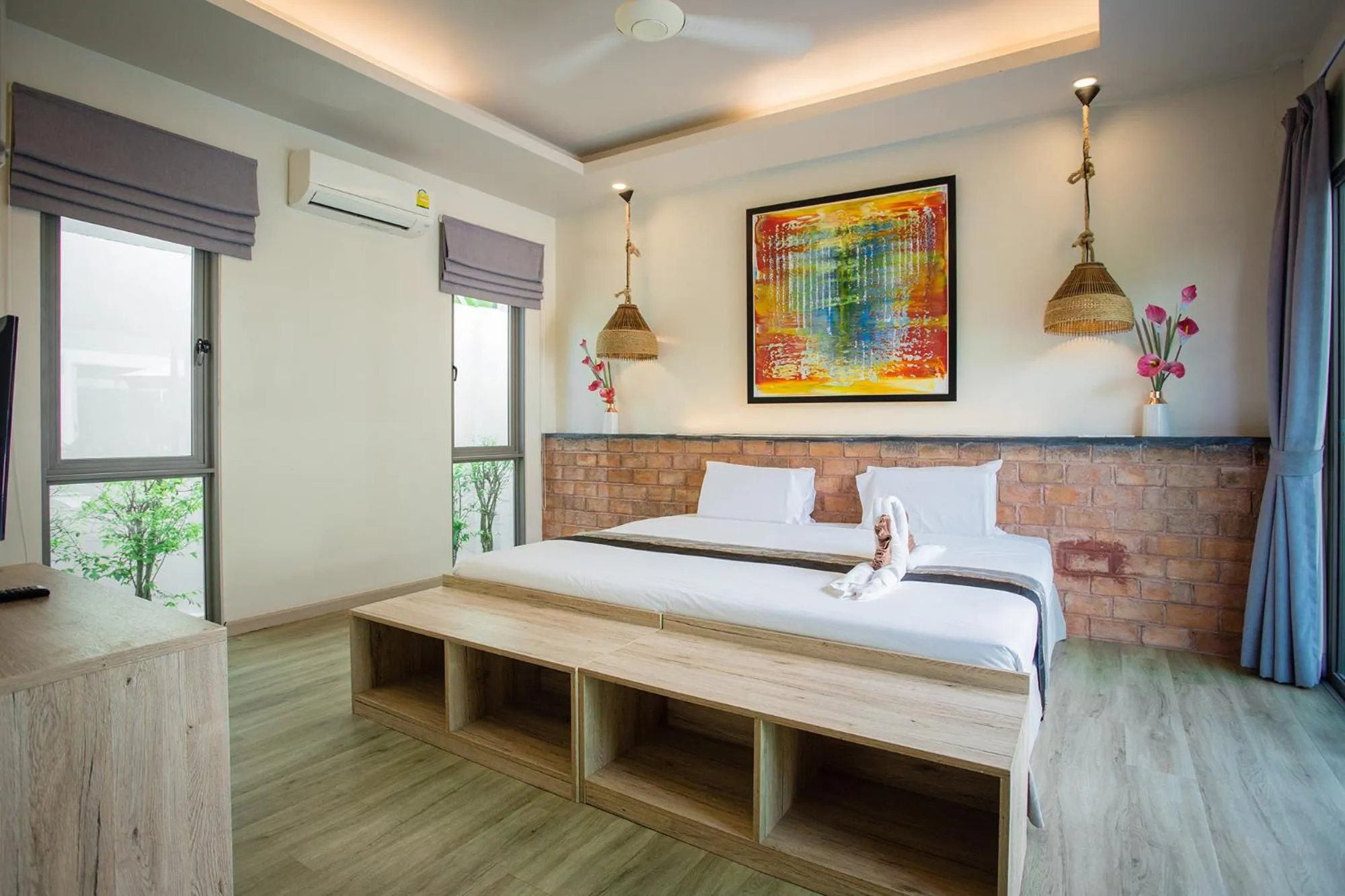 Bed in Yipmunta Pool Villa - SHA Plus Certified