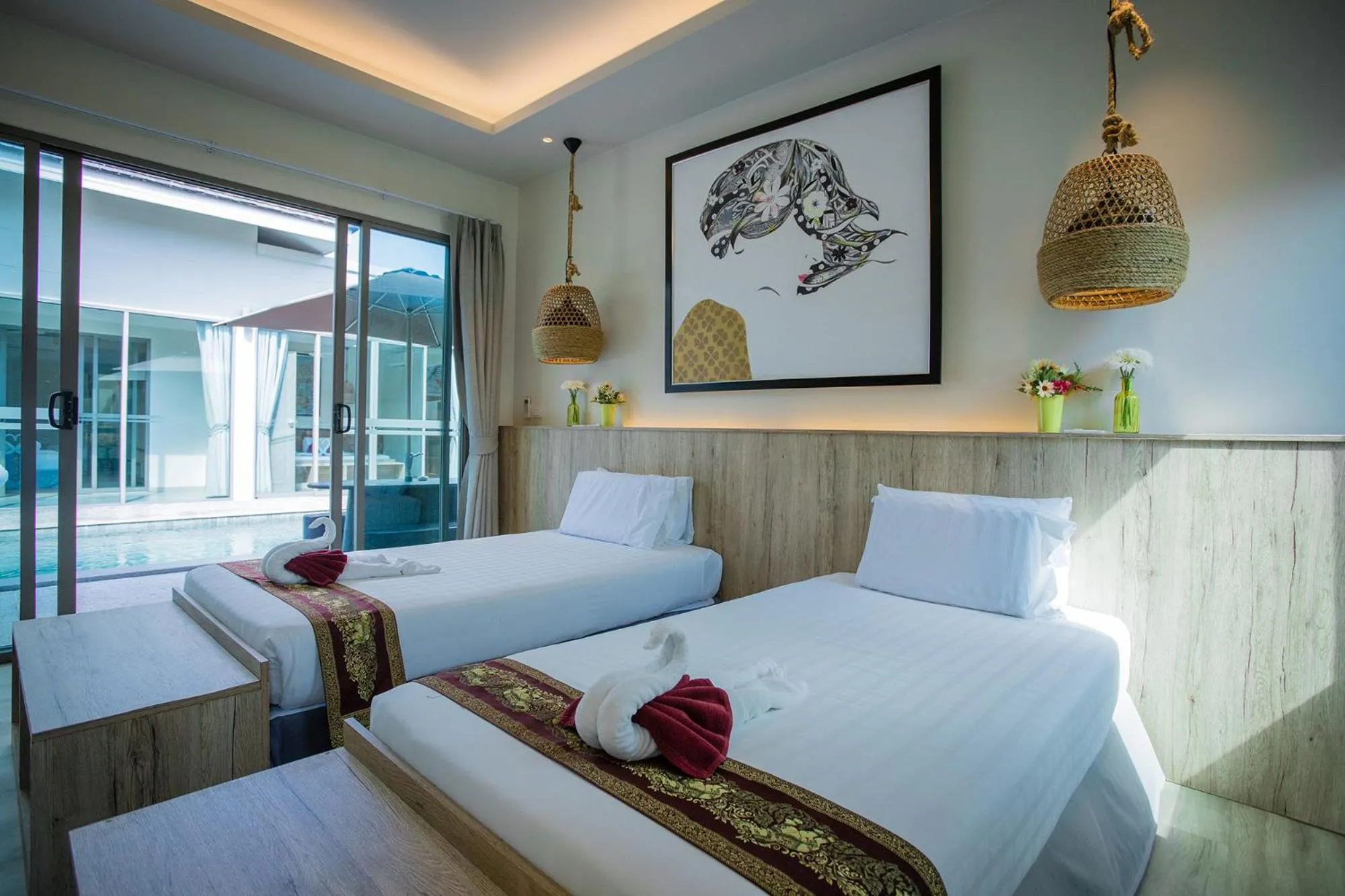 Bed in Yipmunta Pool Villa - SHA Plus Certified