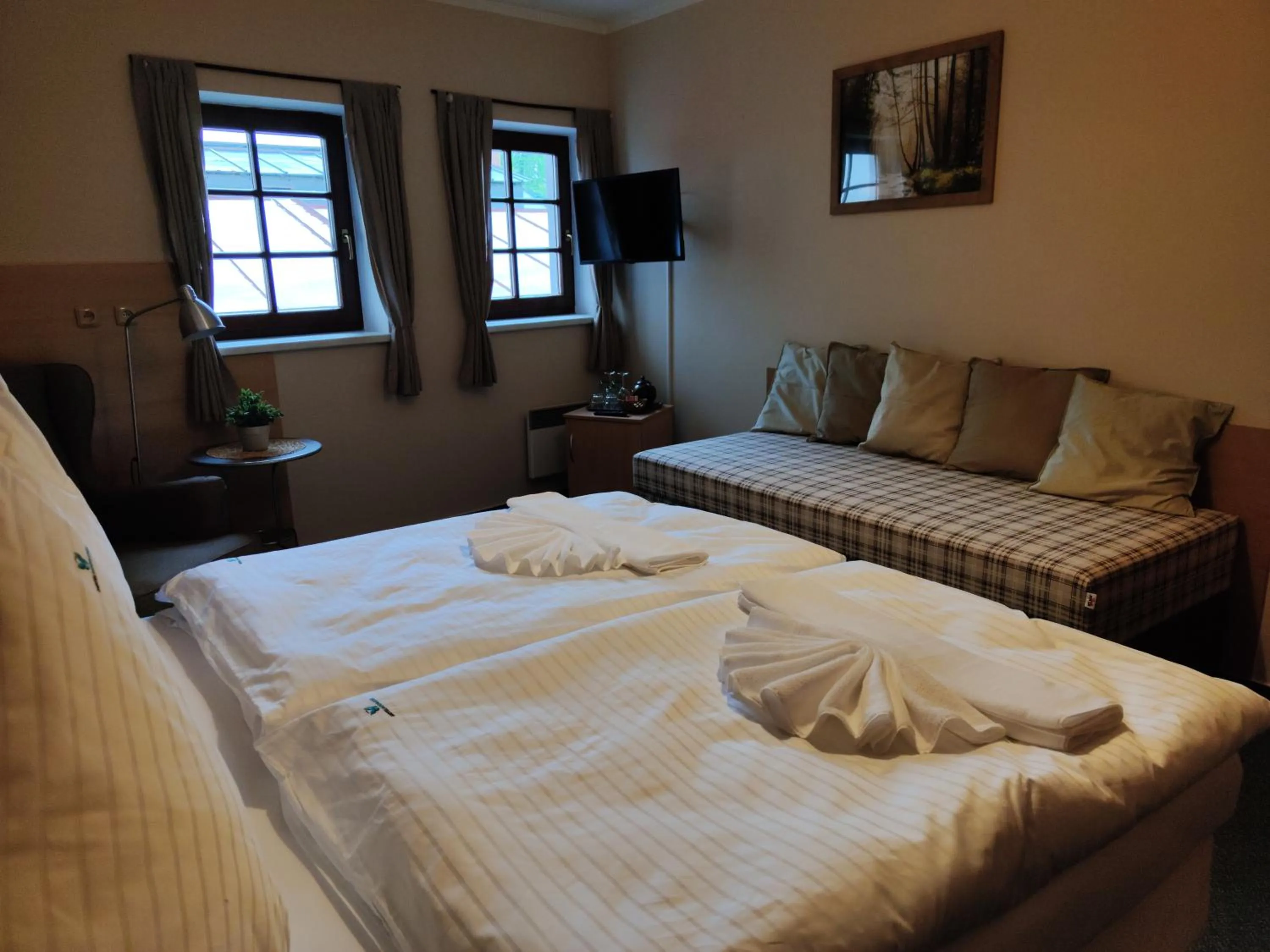 Bed in Hotel Modrásek