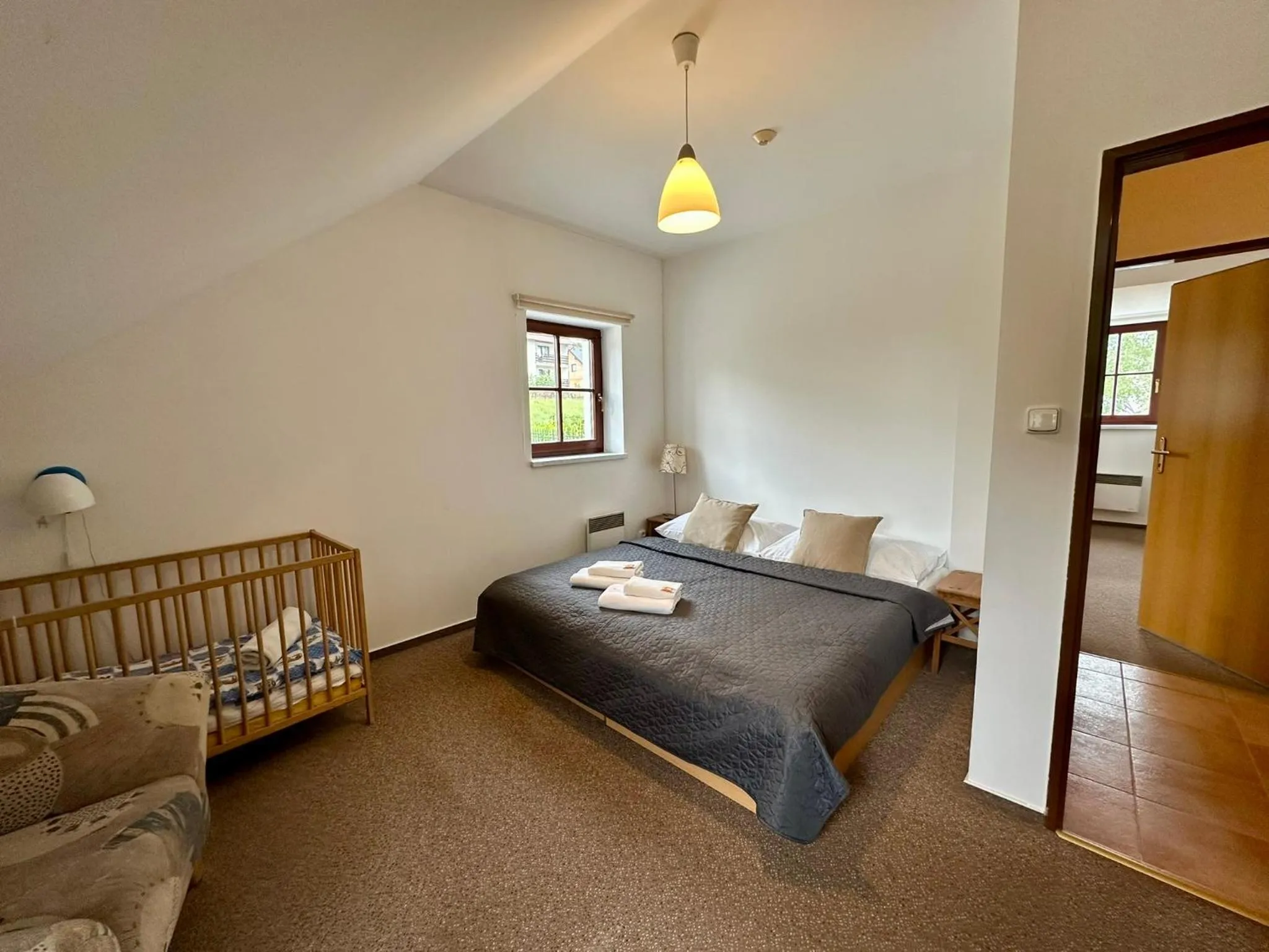 Bed in Hotel Modrásek