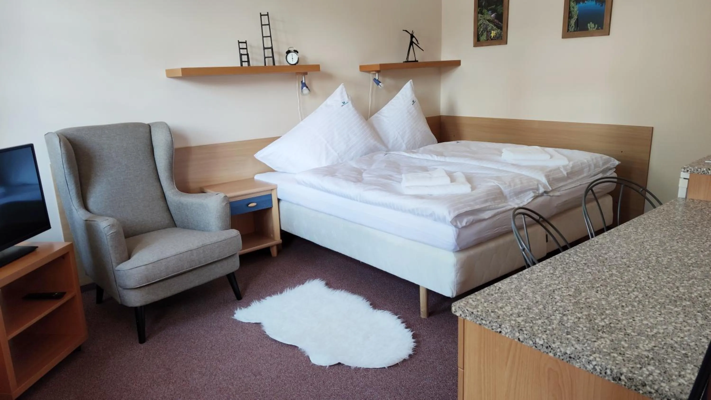 Bed in Hotel Modrásek