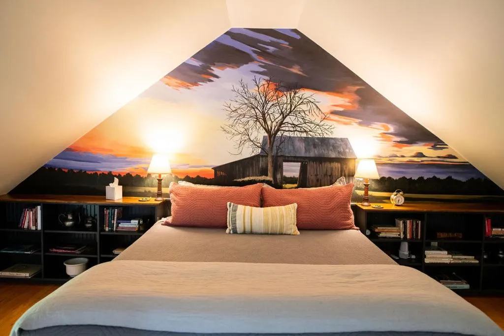 Bedroom, Bed in Craftsbury Farmhouse