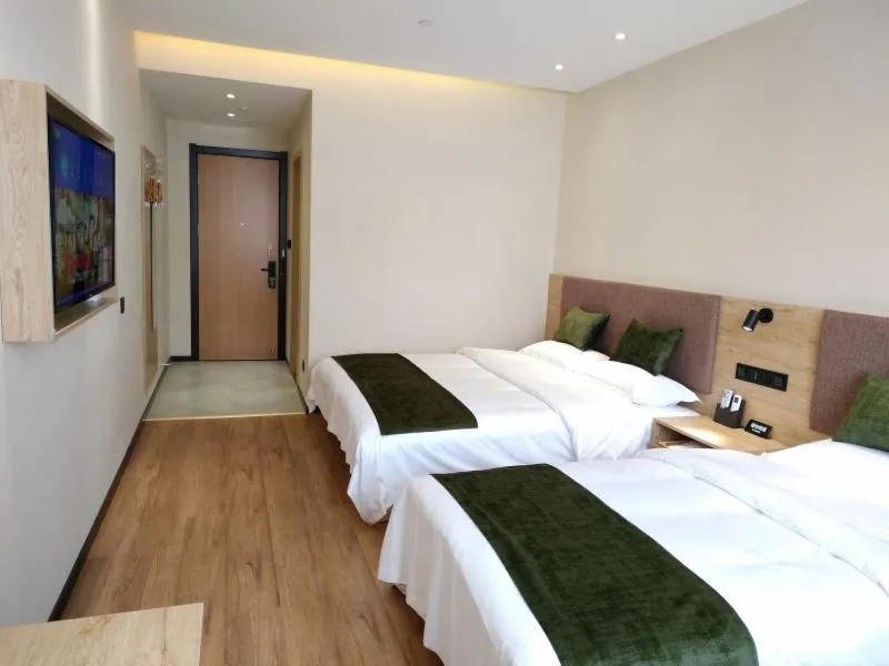 Bed in GreenTree Inn Lanzhou Donghu Square Provincial People's Hospital