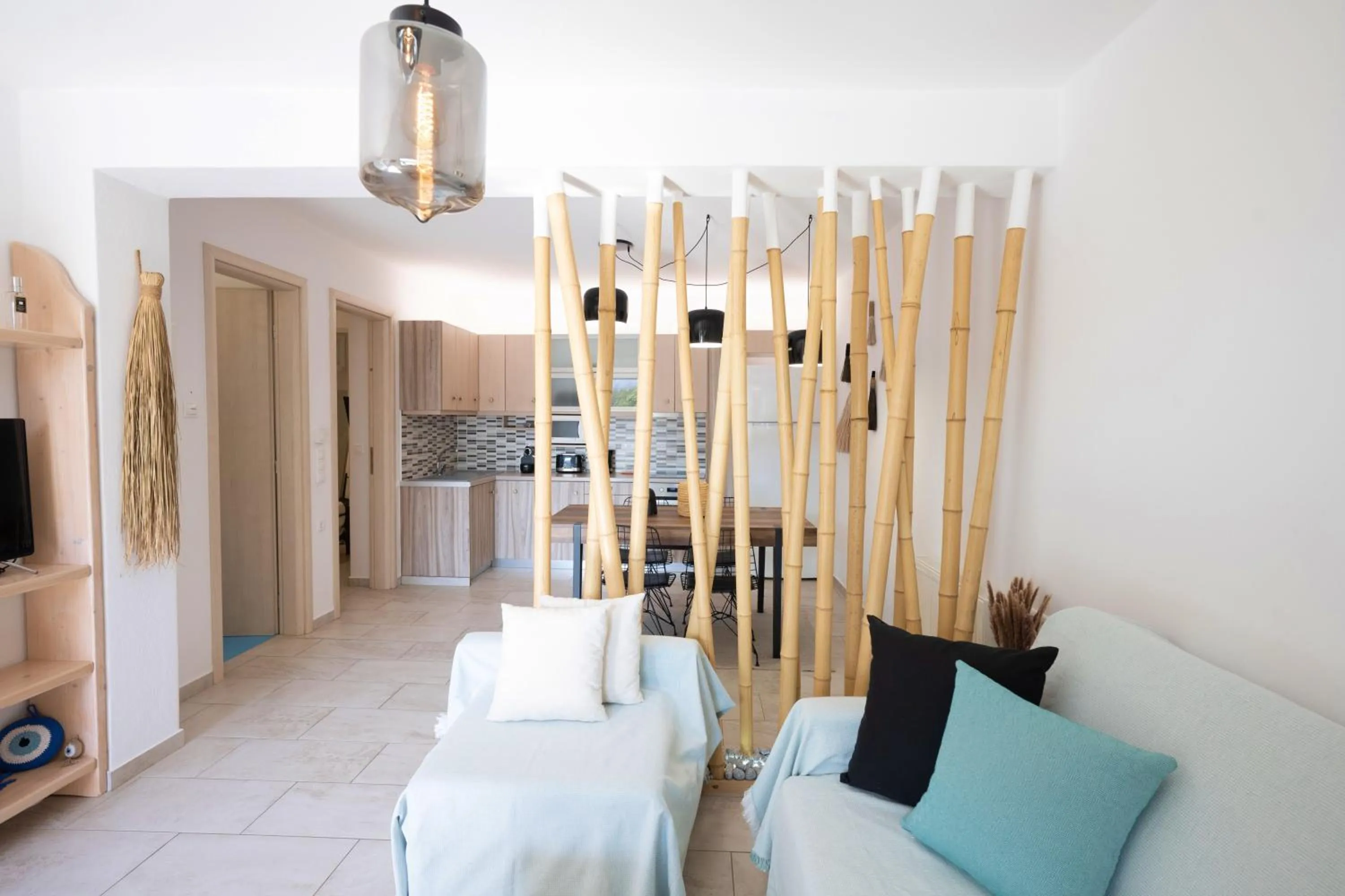 Kitchen or kitchenette in Mykonos Dot Apartments