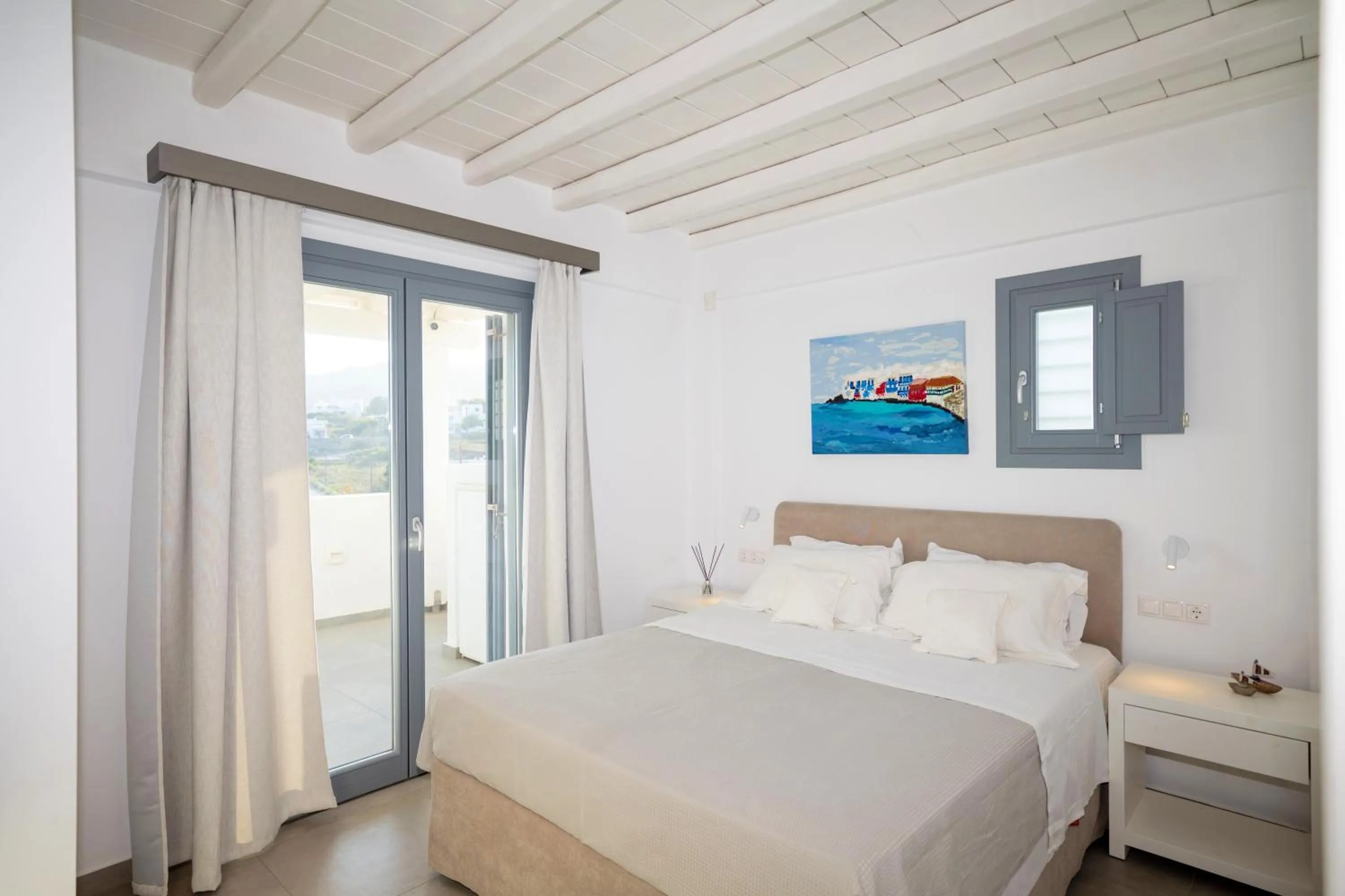 Bed in Mykonos Dot Apartments
