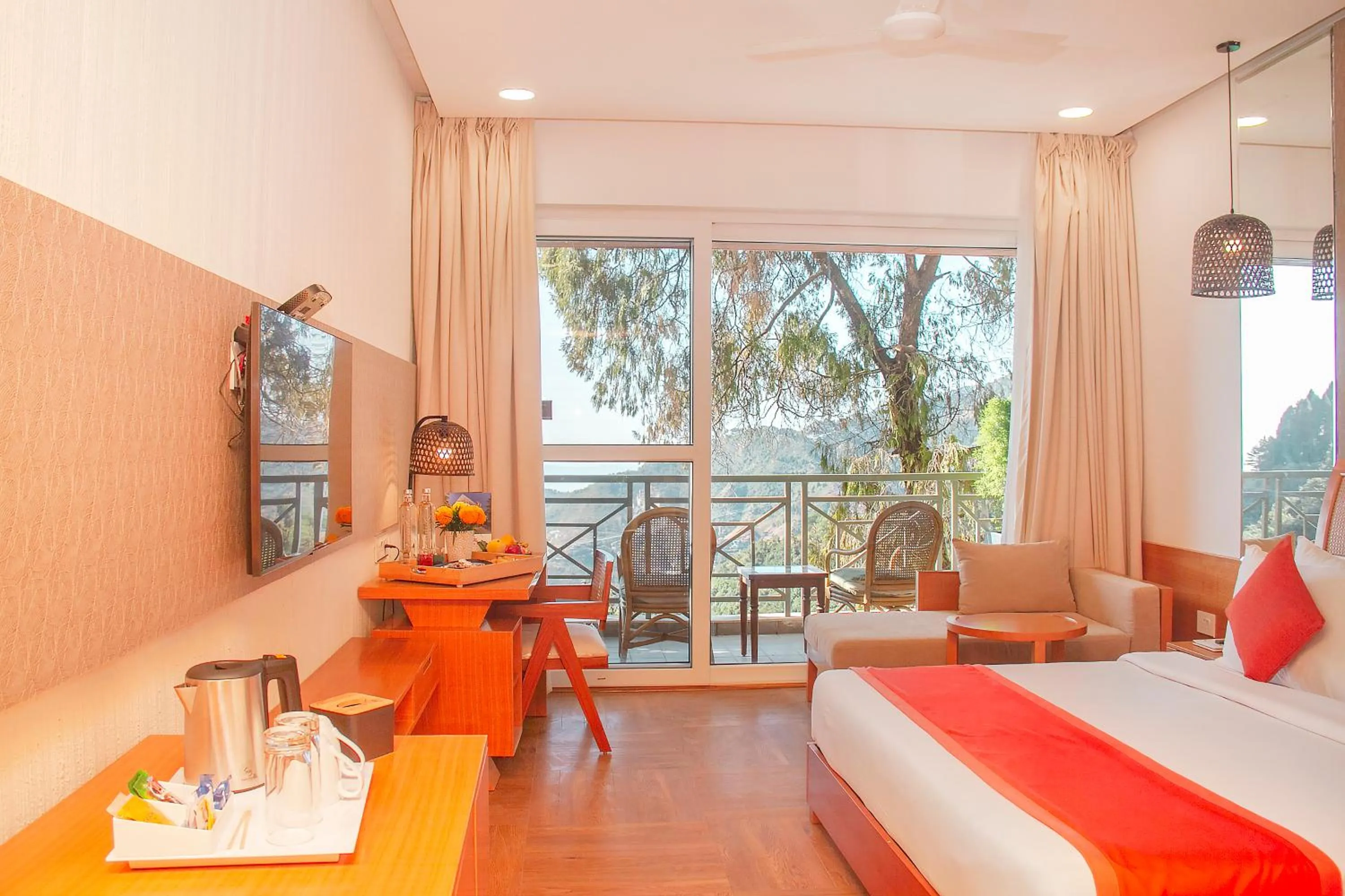 Balcony/Terrace, Bed in Yog Wellness Resort & Spa By Amritara