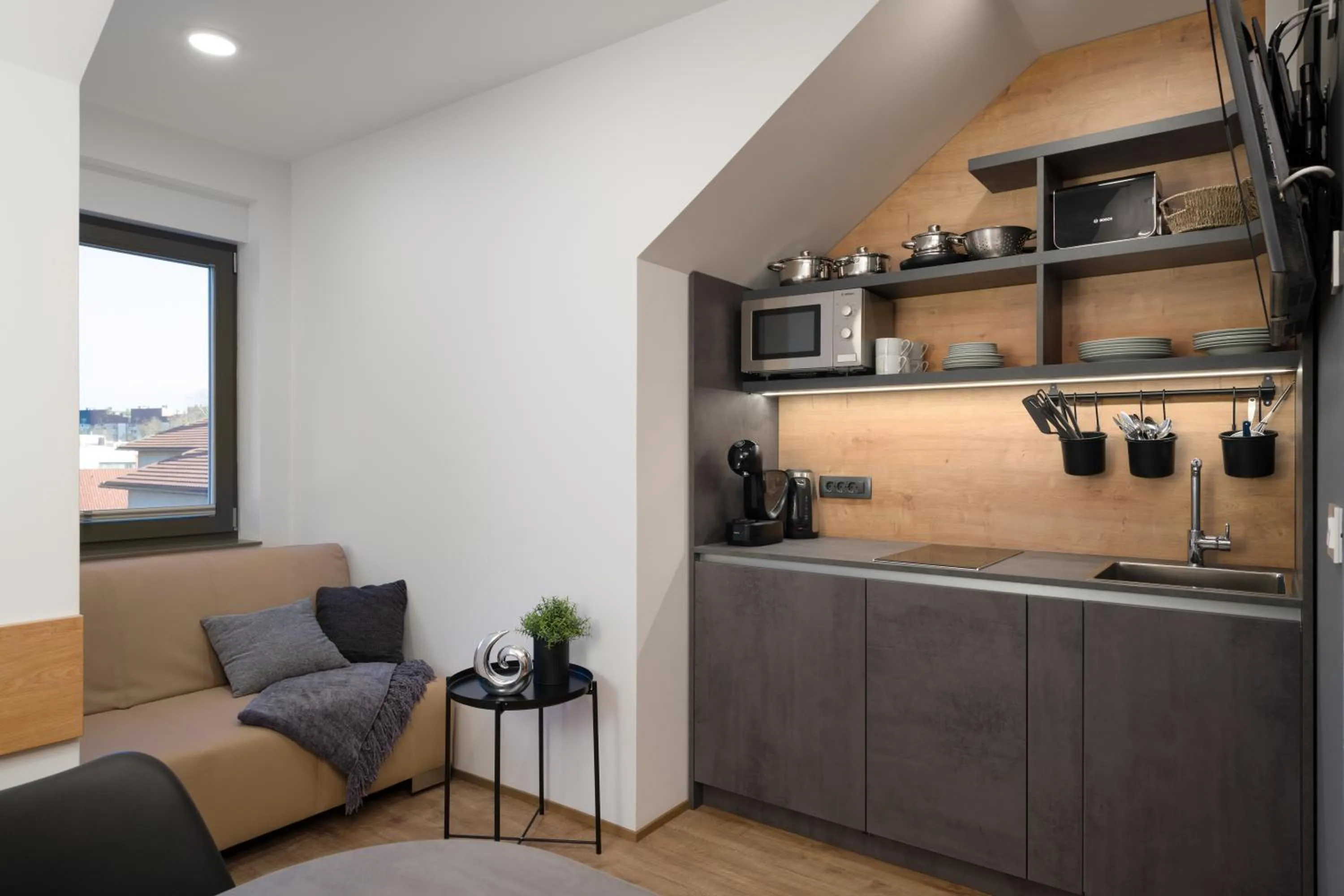 Kitchen or kitchenette in Vila Emona - Central Apartments - Free Parking