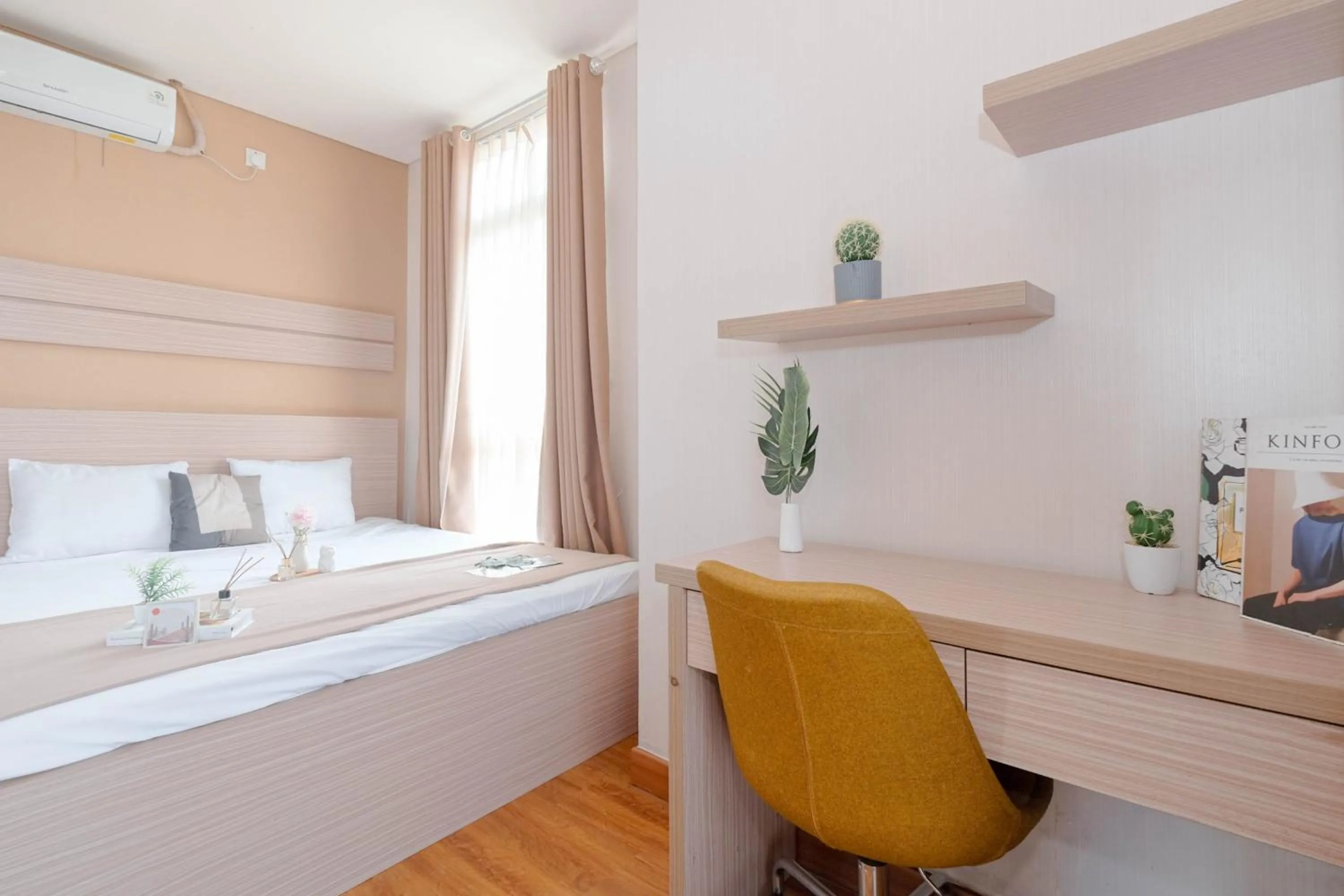 Bed in Fully Furnished 2BR Apartment at Pejaten Park Residence By Travelio