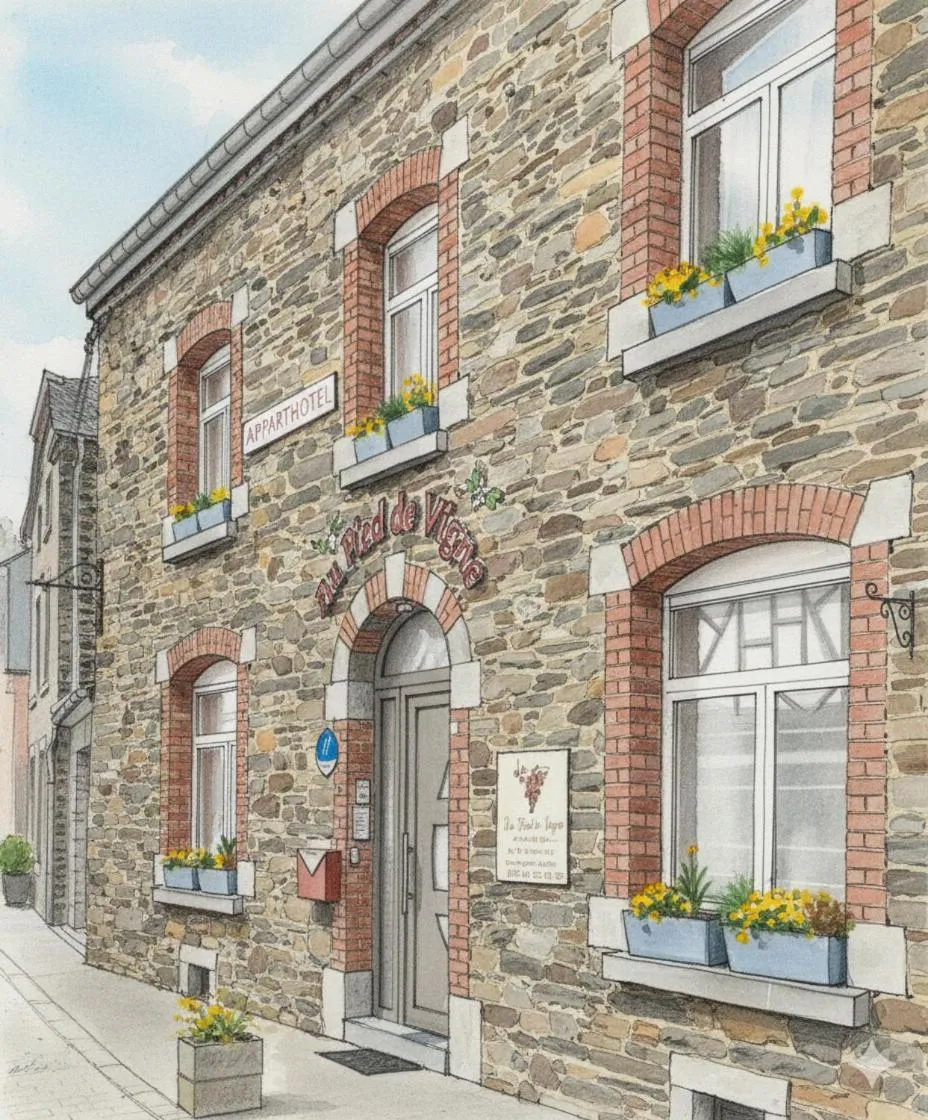 Property building in Appart Hotel Au Pied de Vigne