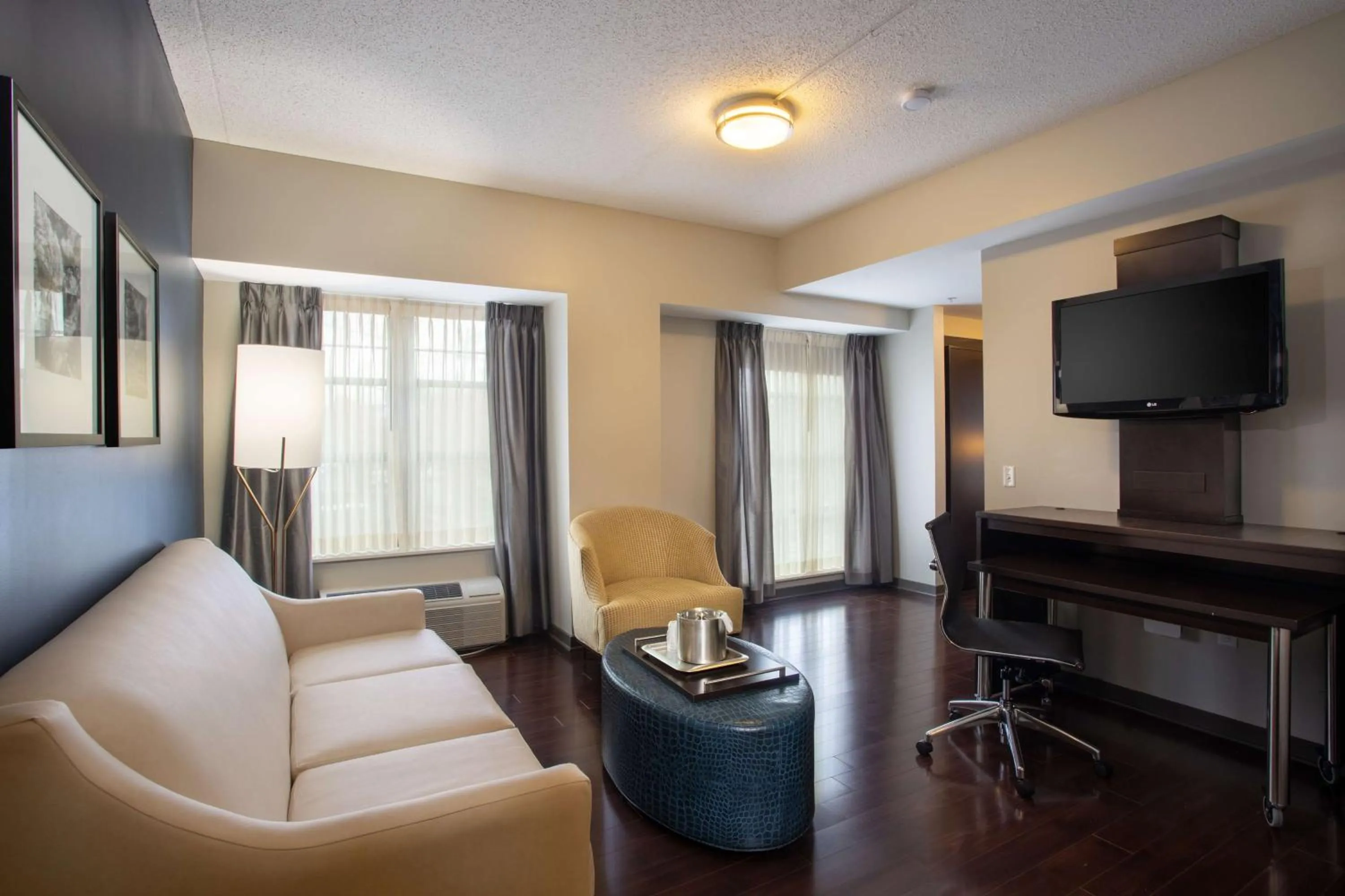 Living room in The Mosey Buffalo Williamsville Tapestry Collection Hilton