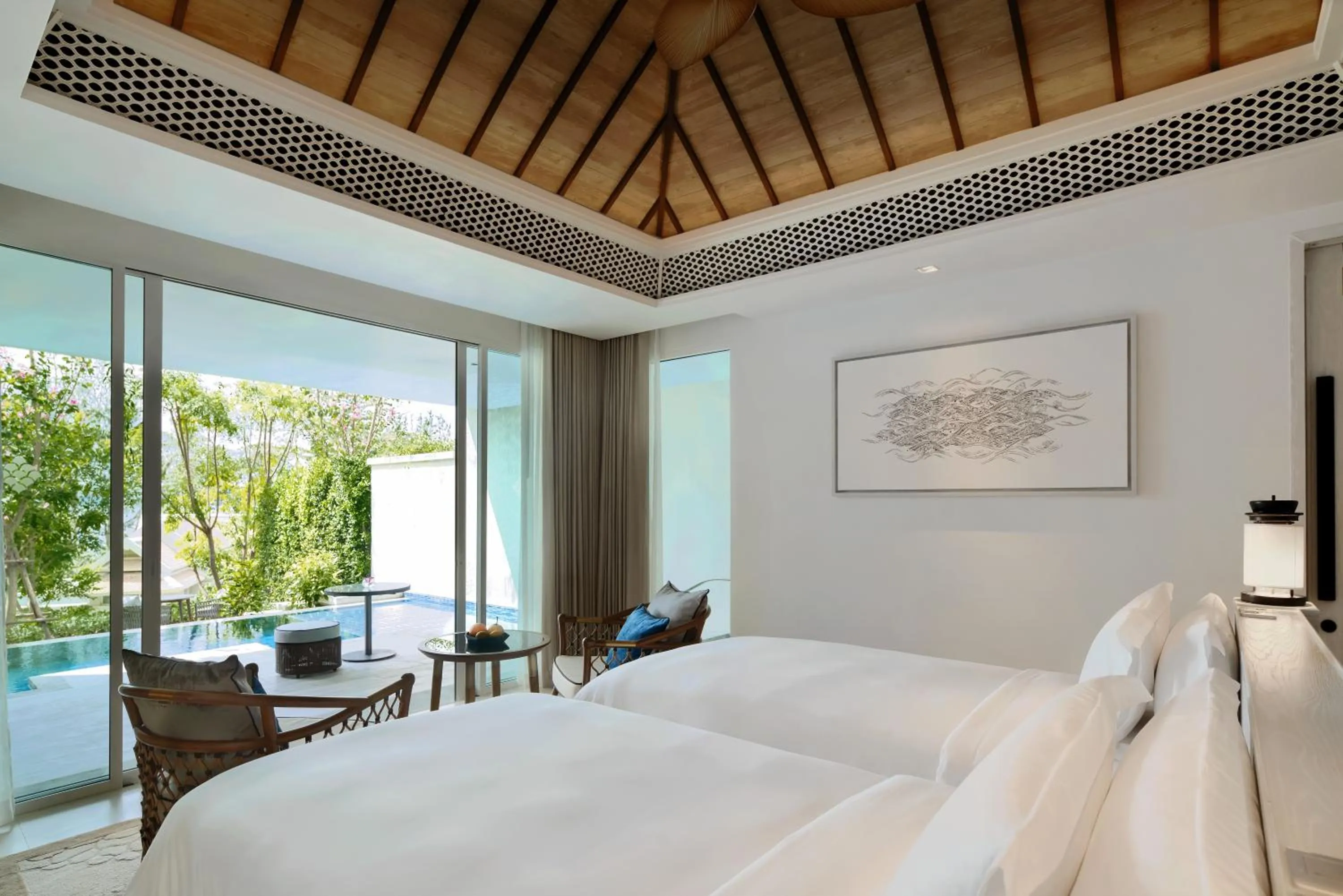 View (from property/room), Bed in Banyan Tree Krabi