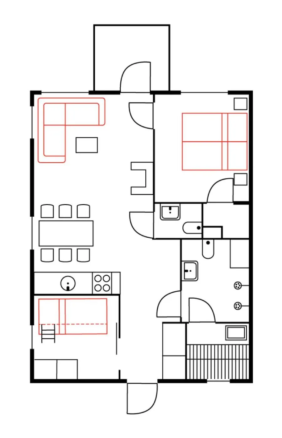 Floor plan in Ski-Inn AurinkoRinne