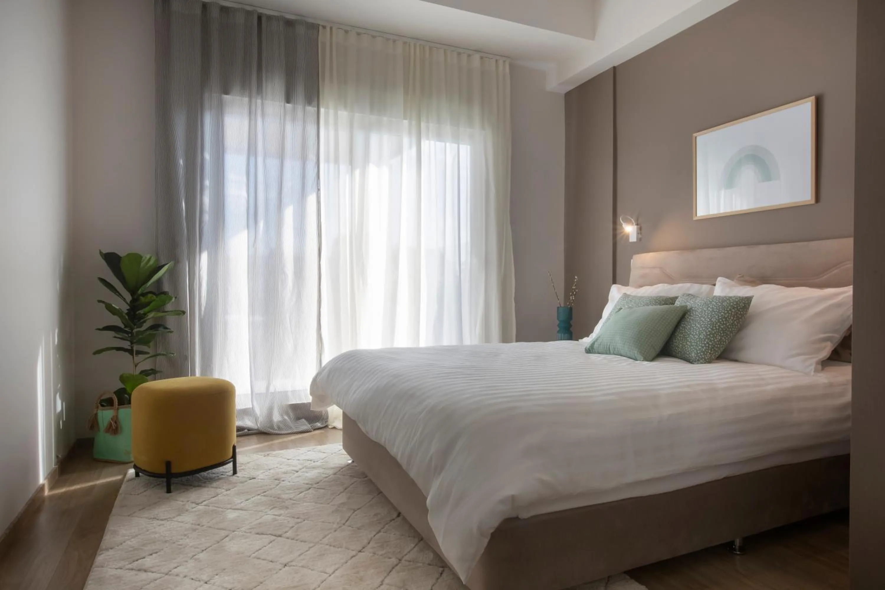 Bedroom, Bed in Thisean Modern Suites By Athens Stay