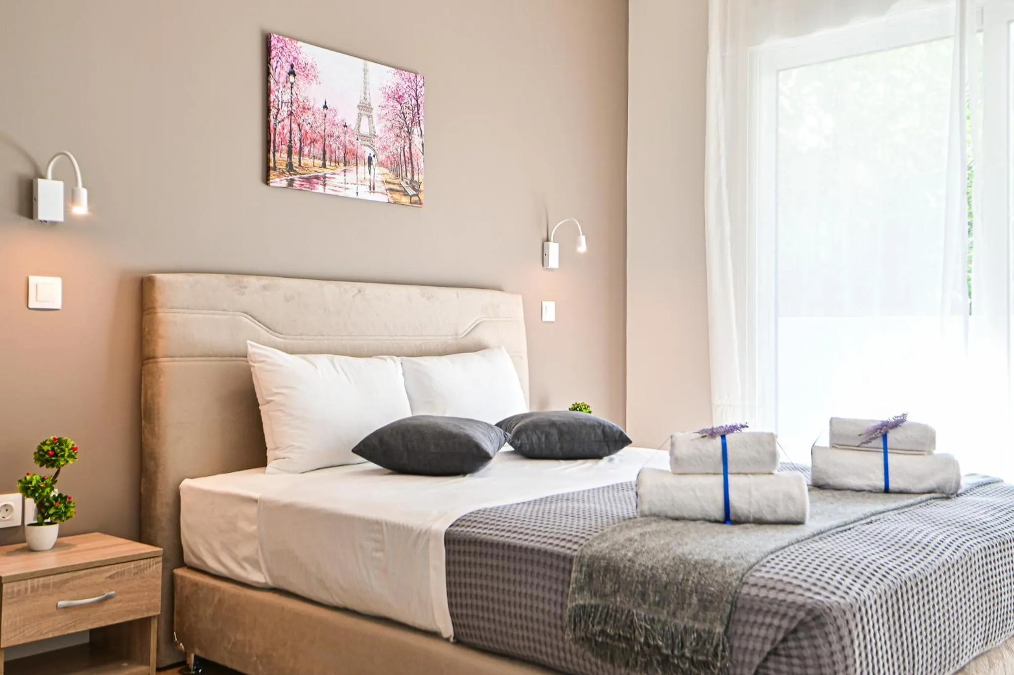 Bedroom, Bed in Thisean Modern Suites By Athens Stay