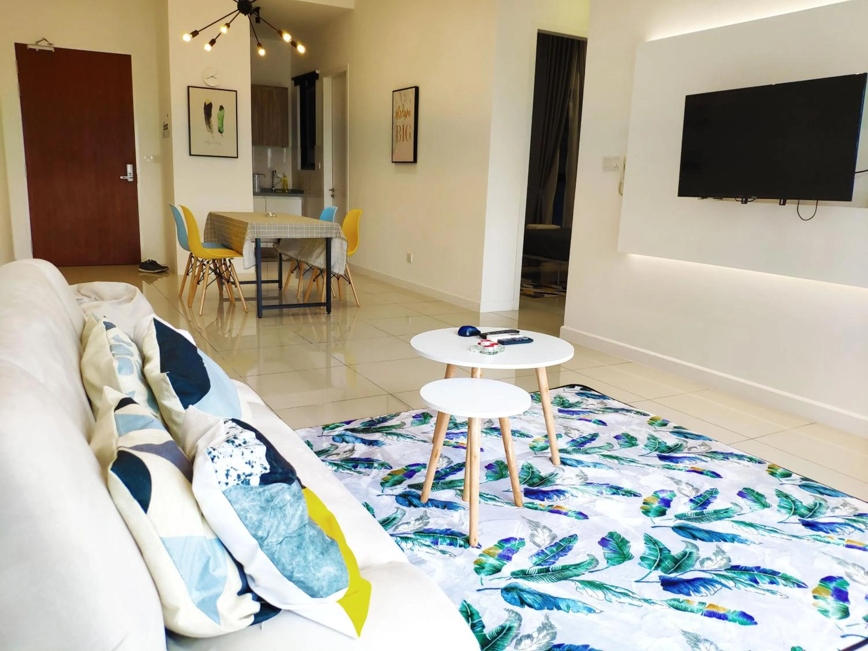 Living room in Le Pavilion by Salaam Suites, 5 pax, near Setiawalk