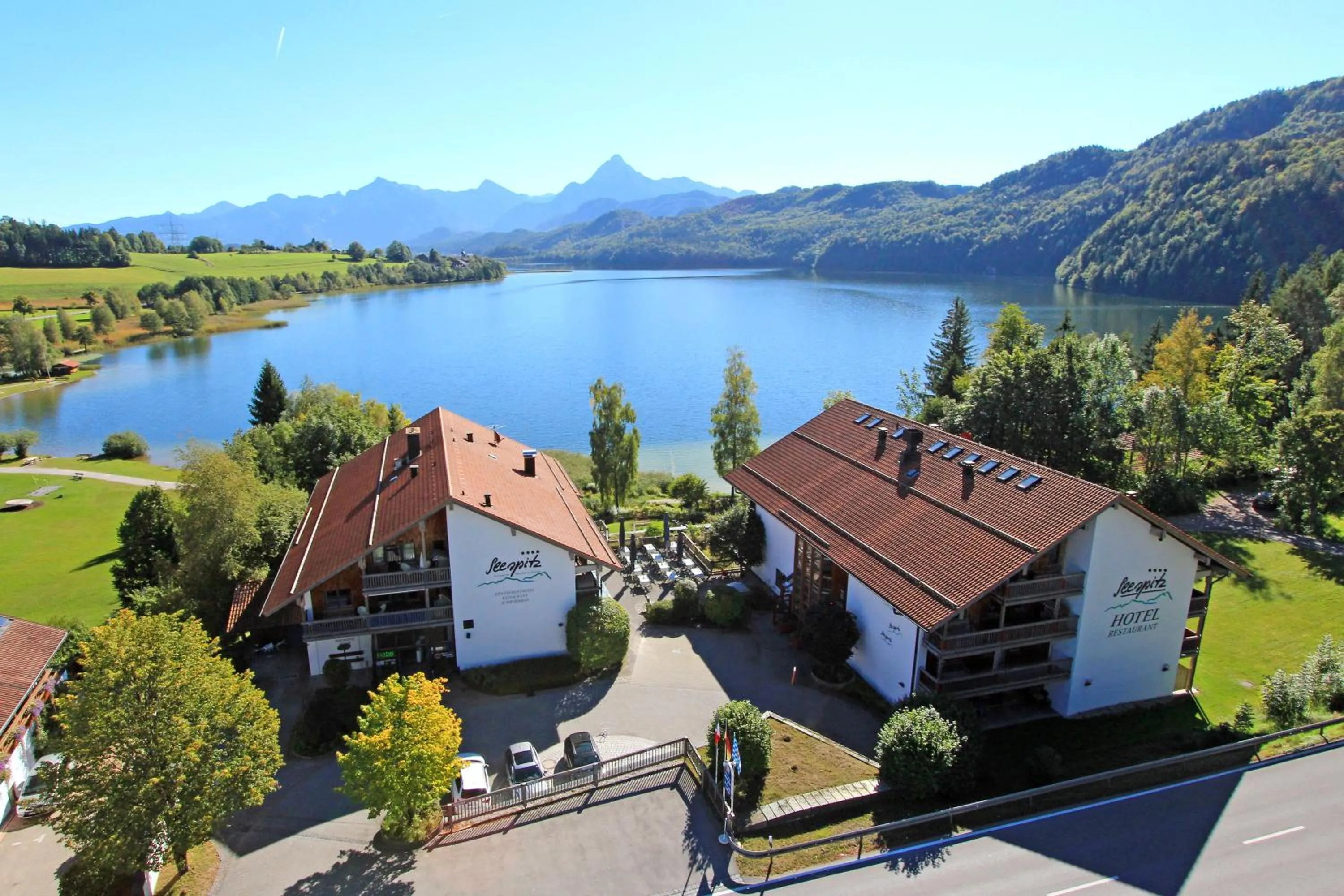 Bird's eye view in Appartement-Hotel Seespitz